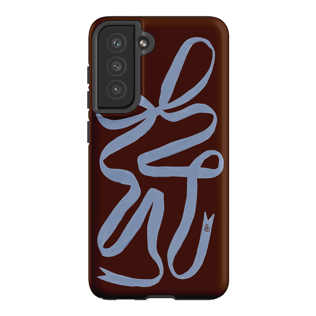 Elegant Mocha Ribbon Phone Case - Slim Protective Cover for iPhone & Samsung - Perfect for Everyday Use, Gifts & Special Occasions