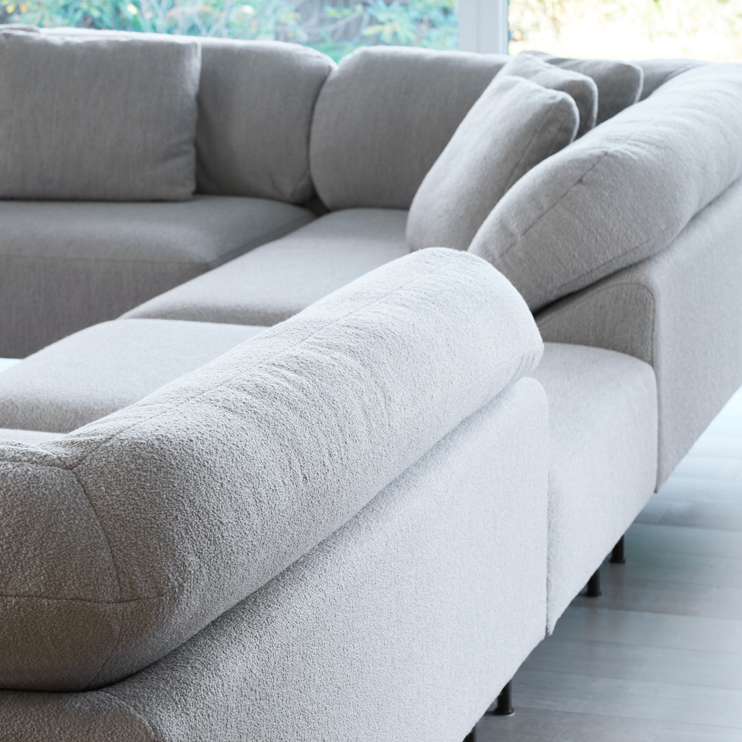 Modern Collar Pre-Configured Sectional Sofa - 7-Piece Modular Living Room Set for Comfortable Home & Office Seating