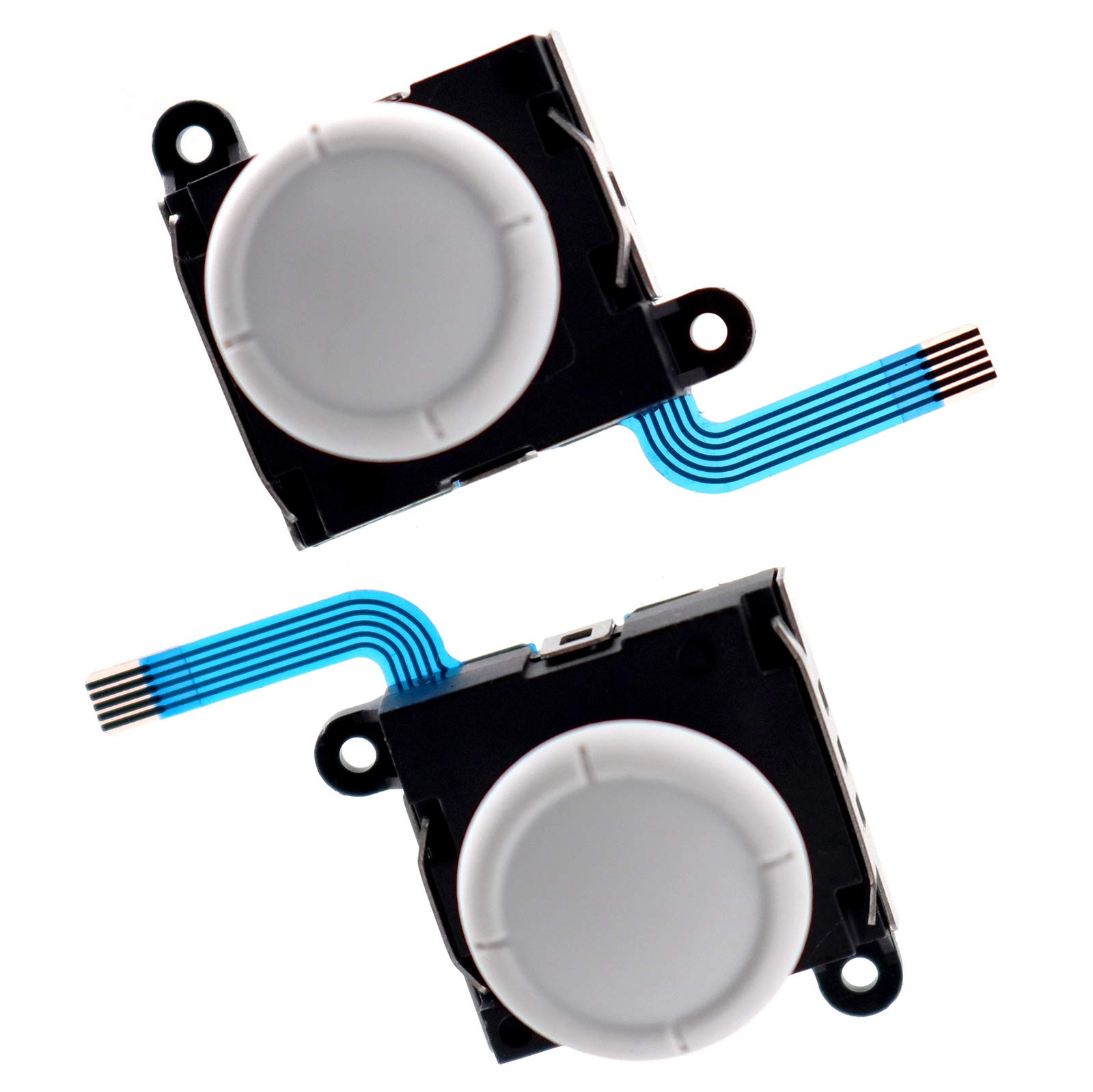 2-Pack Nintendo Switch/Switch Lite Joy-Con Thumbstick Replacement - Analog Joystick Button Set Fixes Drift (White) | Perfect for Gaming, DIY Repairs & Controller Maintenance