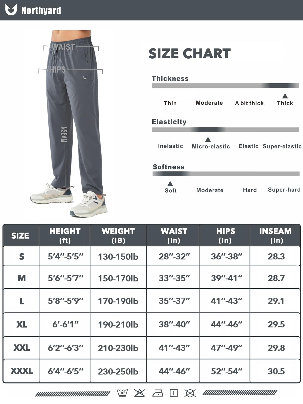 NORTHYARD Men's Fleece Lined Sweatpants - Winter Warm Athletic Joggers for Running, Gym Workouts & Outdoor Activities | Windproof Thermal Pants for Jogging, Training & Casual Wear