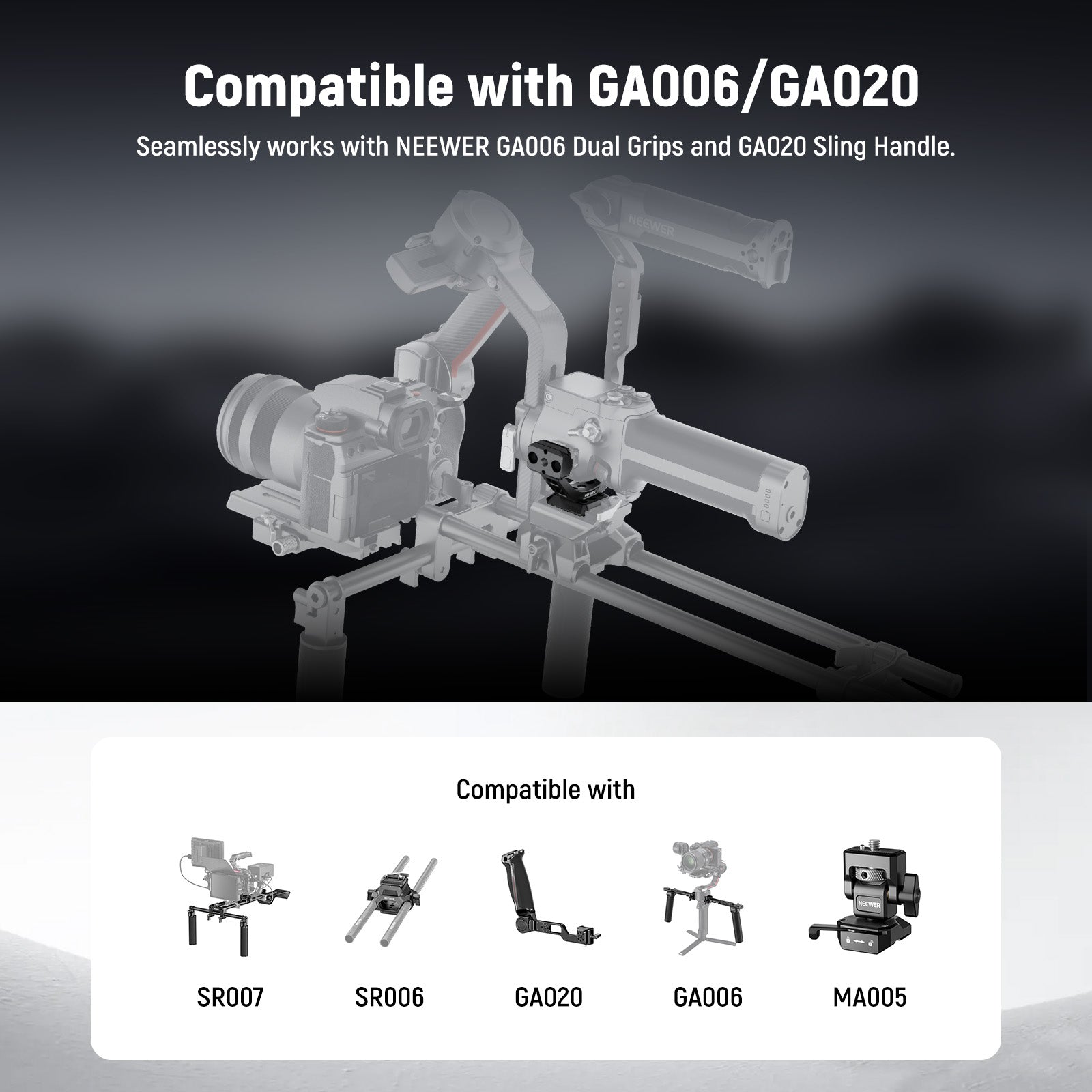 NEEWER GA030/GA030P Arca Type NATO Mount Adapter Compatible with DJI RS3/RS3 Pro/RS4/RS4 Pro - Camera Stabilizer Quick Release Plate for Professional Videography & Photography