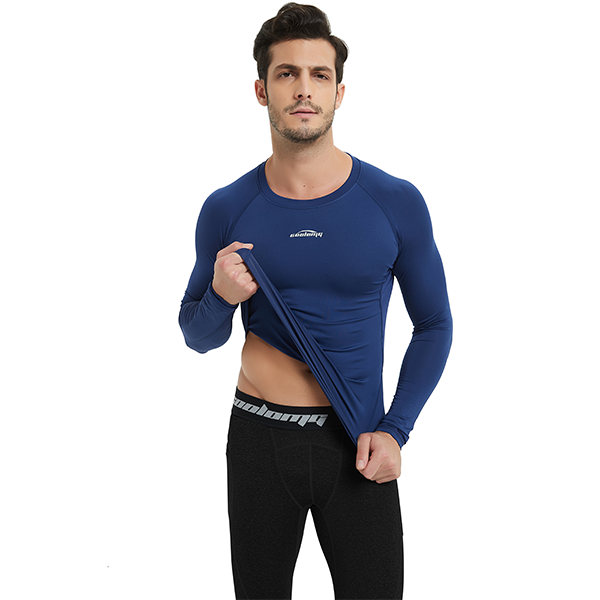 Men's Baselayer Compression Shirt - Moisture Wicking Thermal Underwear for Workout & Cold Weather - Black SP516 | Ideal for Running, Gym, Skiing & Outdoor Activities