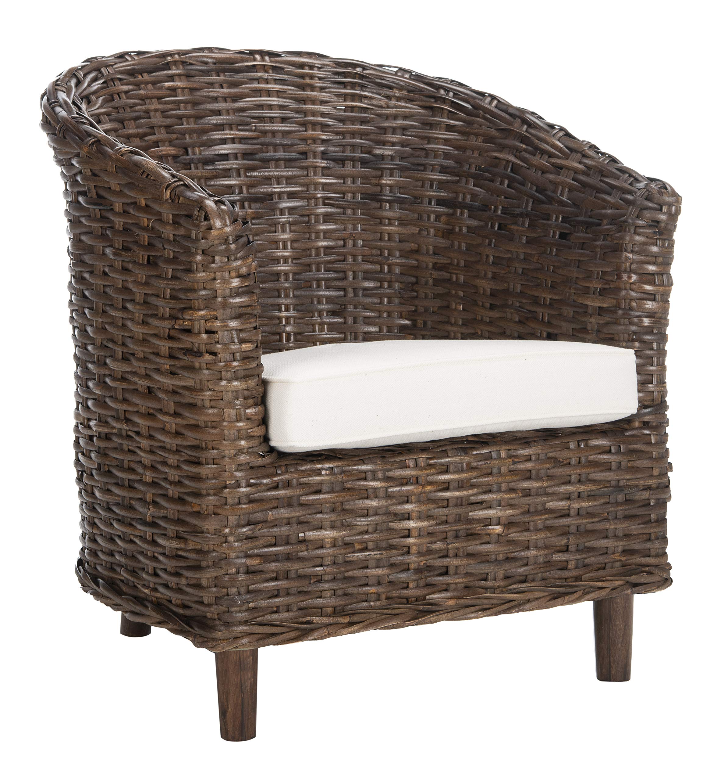 SAFAVIEH Omni Honey Barrel Chair - Modern Accent Chair for Living Room, Bedroom & Office - Comfortable Upholstered Lounge Chair with Honey-Colored Fabric