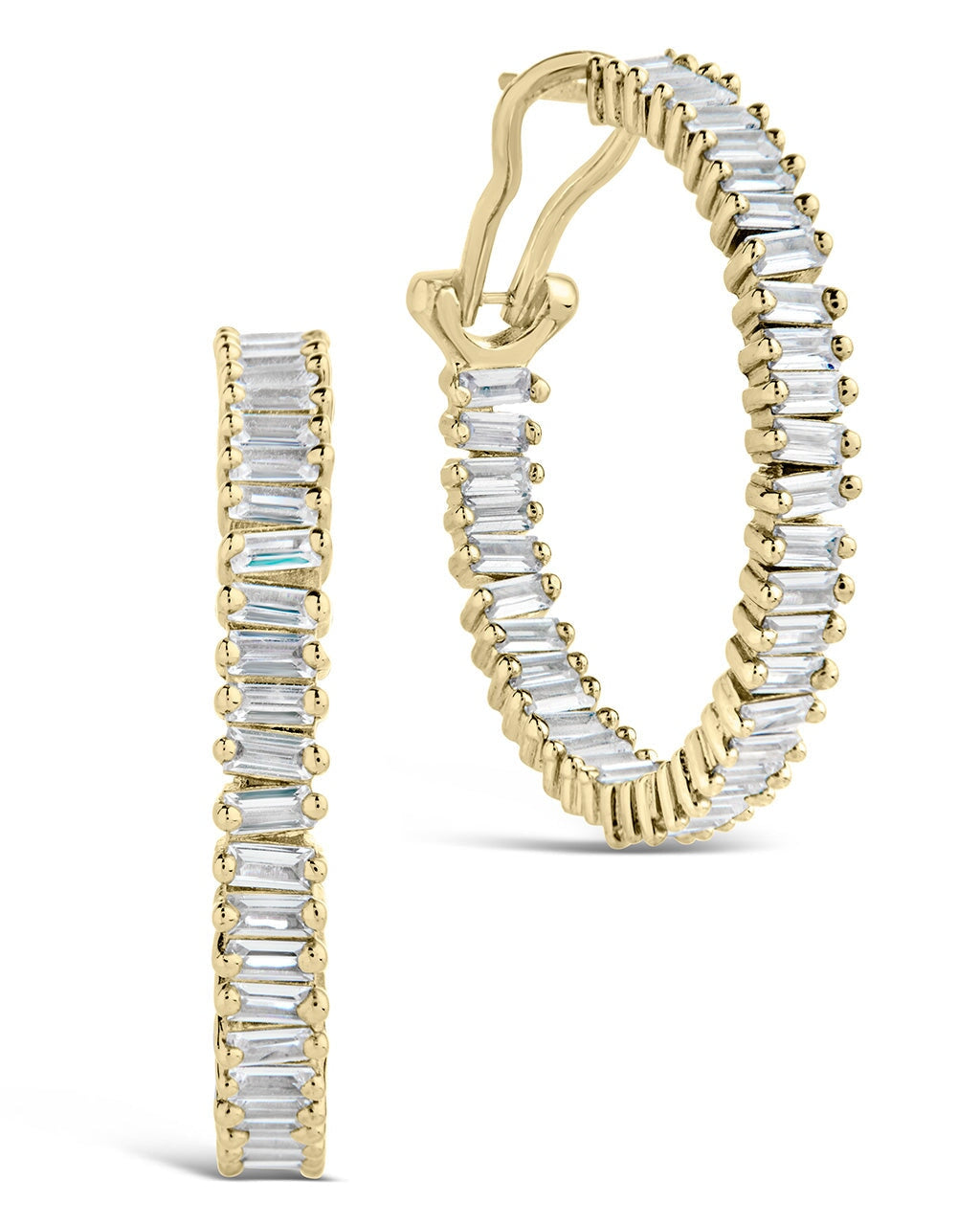 Mischa CZ Statement Hoop Earrings for Women - Sparkling Cubic Zirconia Gold Plated Dangle Earrings - Perfect for Parties, Weddings & Evening Events