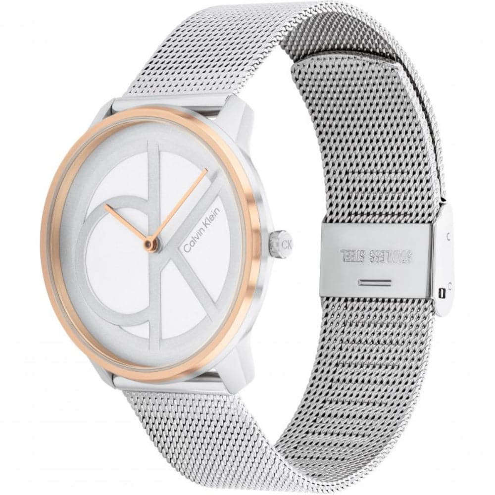 Calvin Klein Unisex Silver Dial Watch with Milanese Strap 25200033 - Perfect for Business, Casual & Everyday Wear