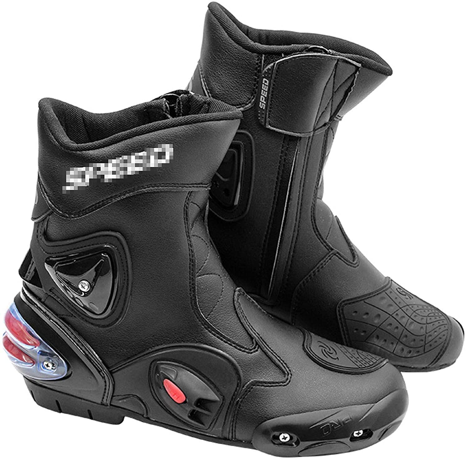 **Men's Anti-Slip Waterproof Motorcycle Boots - Comfortable High Ankle Armored Sports Shoes for Scooter & Motorbike Riding - Ideal for Commuting, Touring & Off-Road Adventures**