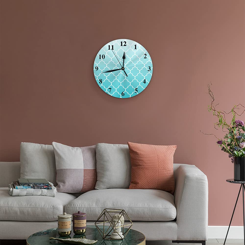 WONDERTIFY 10 Inch Turkish Mosque Window Wall Clock - Traditional Ramadan Mubarak Decor, Silent Non-Ticking Round Clock, Battery Operated - Perfect for Muslim Home Decor, Islamic Prayer Room, and Ramadan Gift Ideas