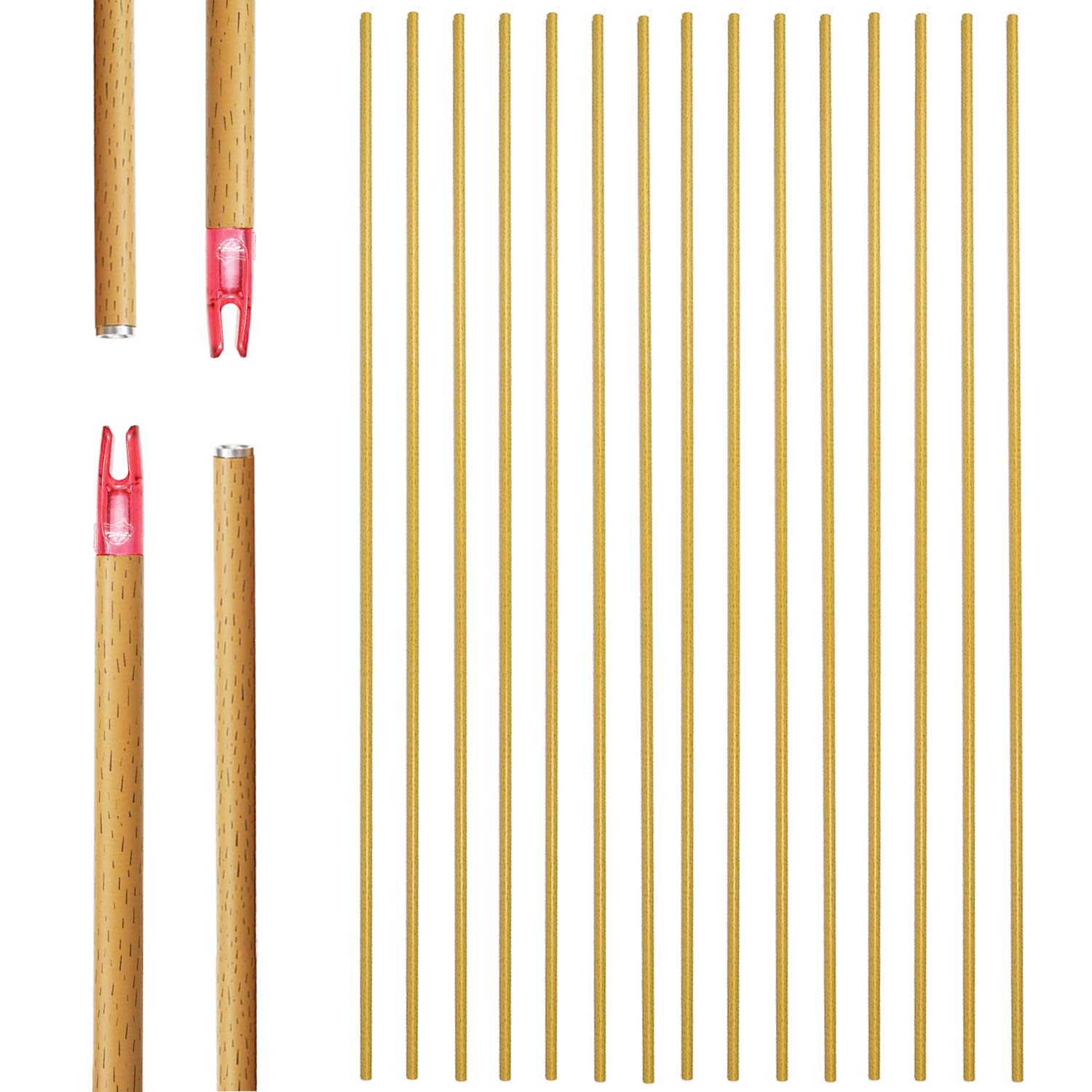 Premium Carbon Hunting Arrow Shafts 12-Pack | 340 Spine with Aluminum Inserts & Plastic Nocks | Compatible with Compound & Recurve Bows | Ideal for Target Practice, Bowhunting & Outdoor Sports
