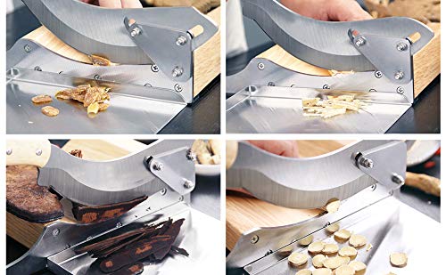 Premium Stainless Steel Manual Herb Slicer - Chinese Medicine Cutter for Herbs, Botanicals, Beef Jerky & Vegetables | Perfect for Home Herbalists, Chefs & DIY Food Prep