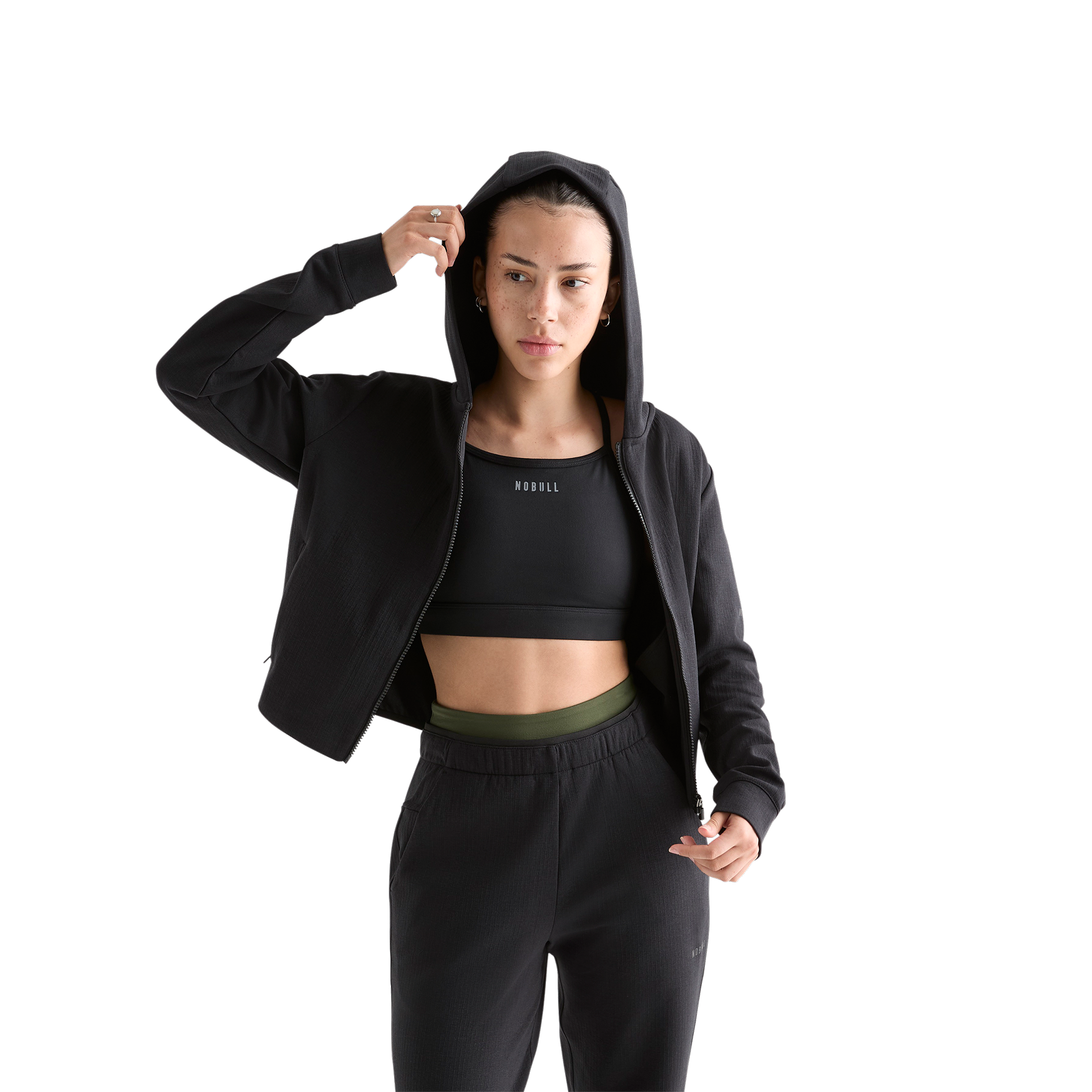 Women's Cropped Zip Up Hoodie - Lightweight Fleece Jacket for Casual Wear, Gym & Outdoor Activities