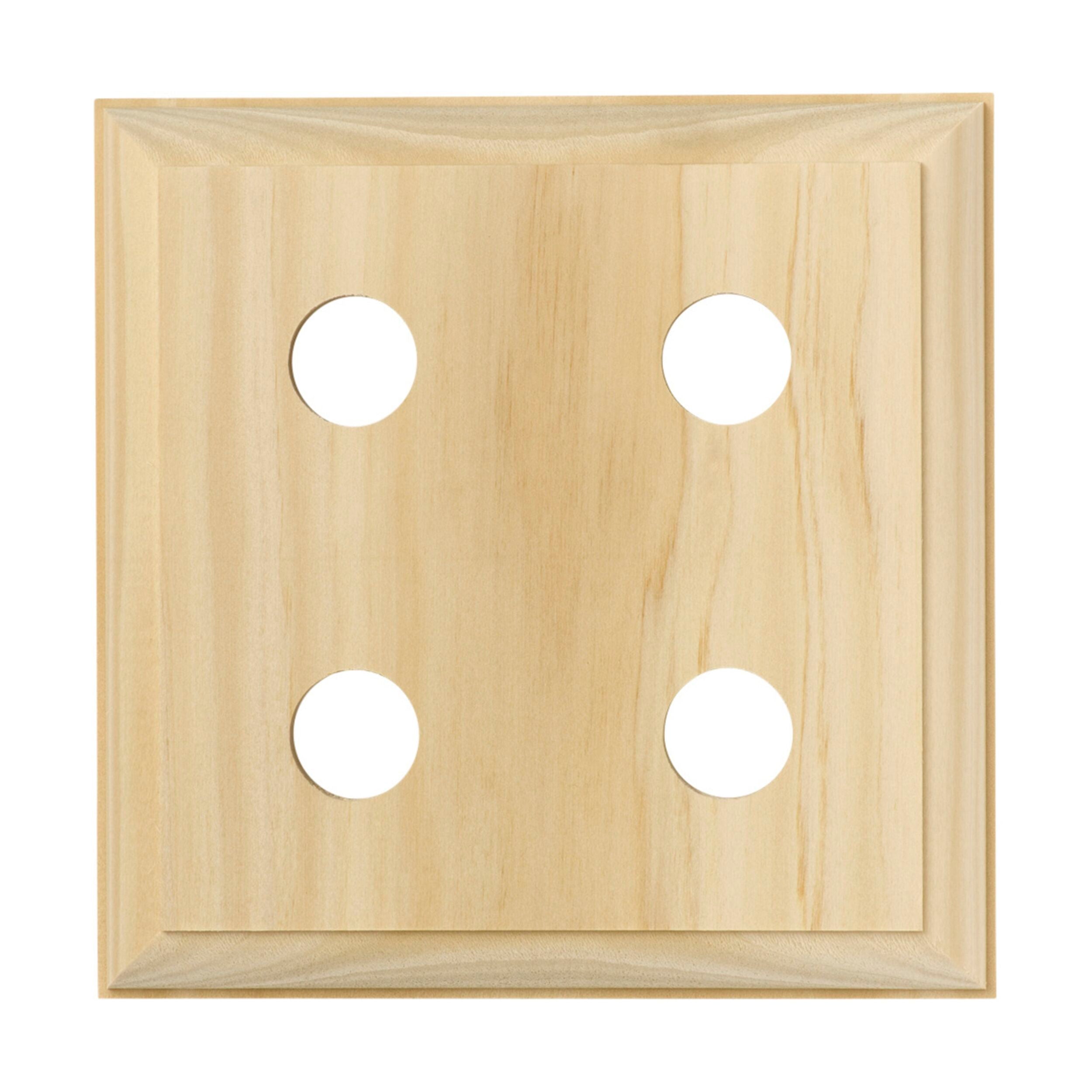 5445 Switch Socket Block Traditional Quad Pine H155xL155mm - Electrical Outlet Cover Plate for Home & Office Decor