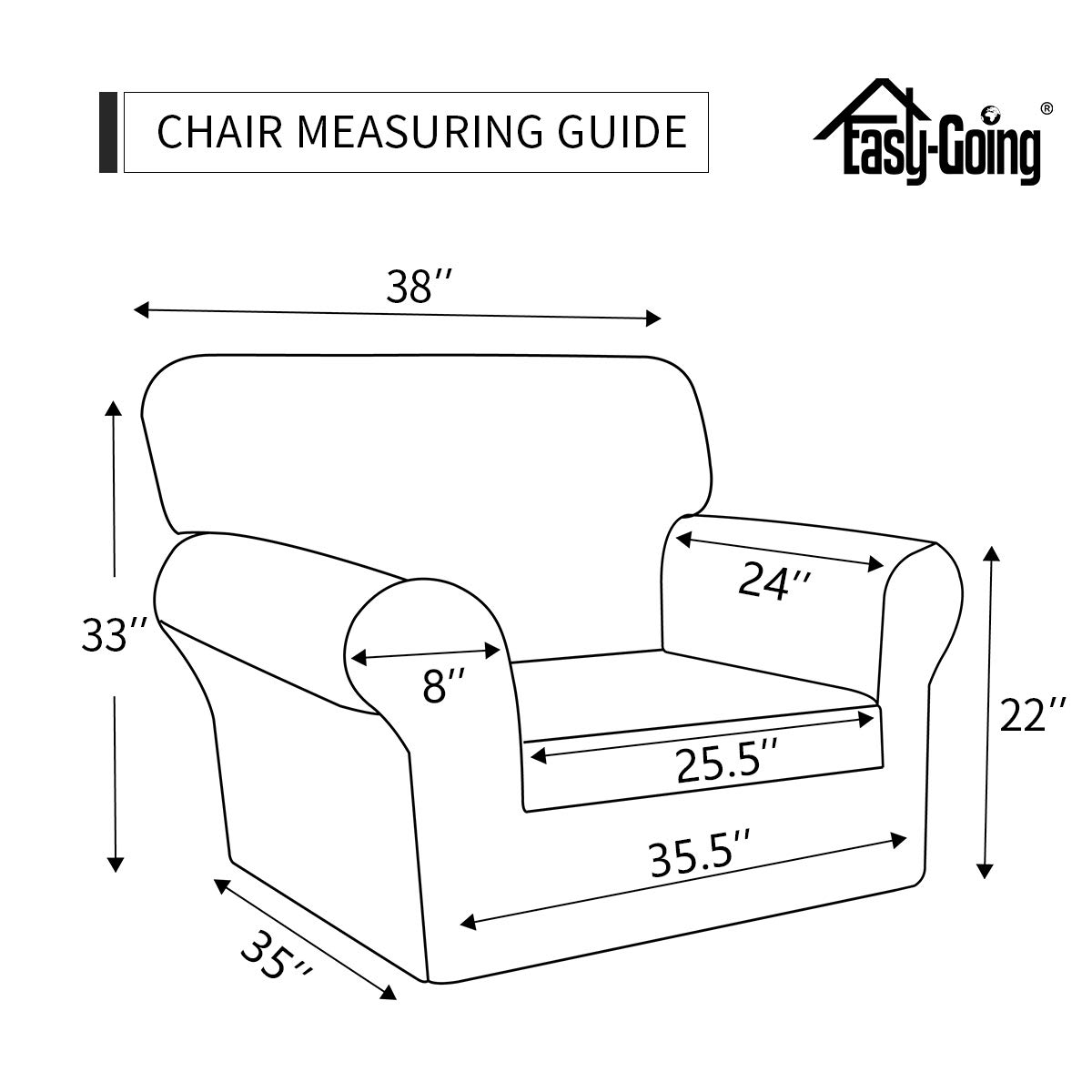 2-Piece Stretch Microfiber Chair Slipcover - Soft Spandex Sofa Couch Cover with Elastic Bottom, Washable Furniture Protector for Kids & Pets (Grey) - Perfect for Living Room, Bedroom, and Office Use