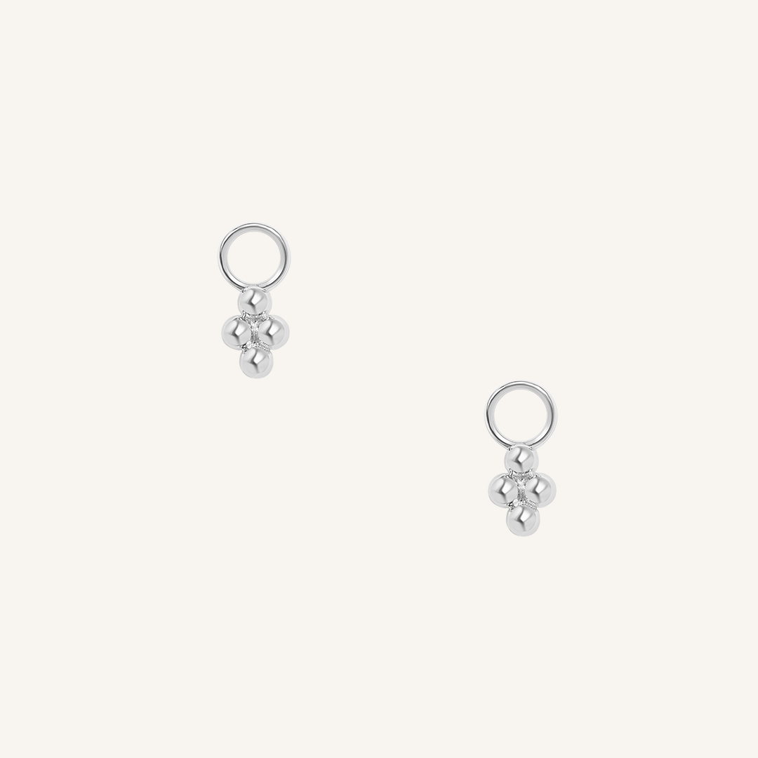 Fortitude Hoop Charm Earrings (Set of 2) - Sterling Silver Inspirational Jewelry for Women - Perfect for Everyday Wear, Gifts & Special Occasions