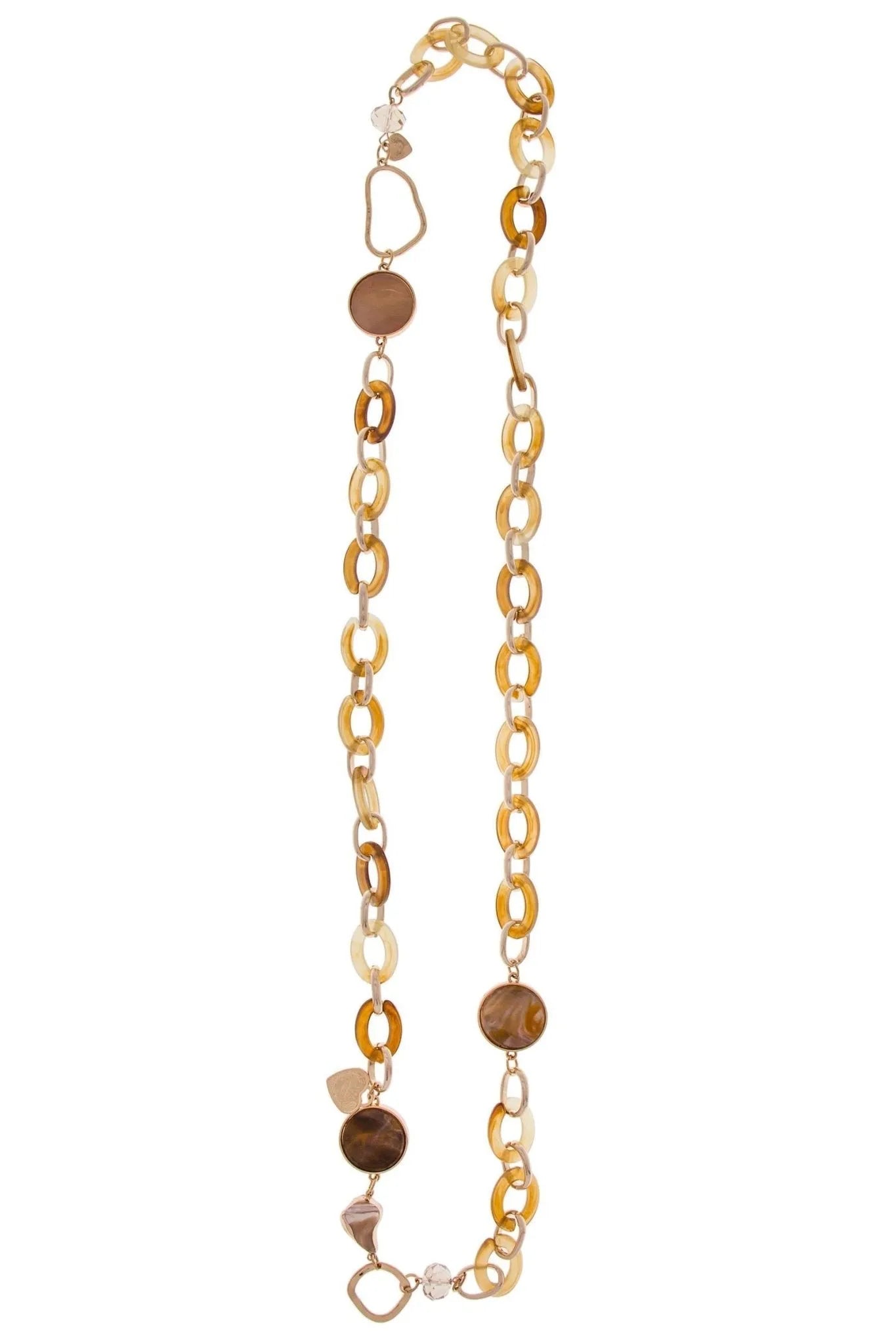 Elegant Gold Metal Amber Long Chain Crystal Necklace for Women - Perfect for Evening Parties, Weddings & Special Occasions