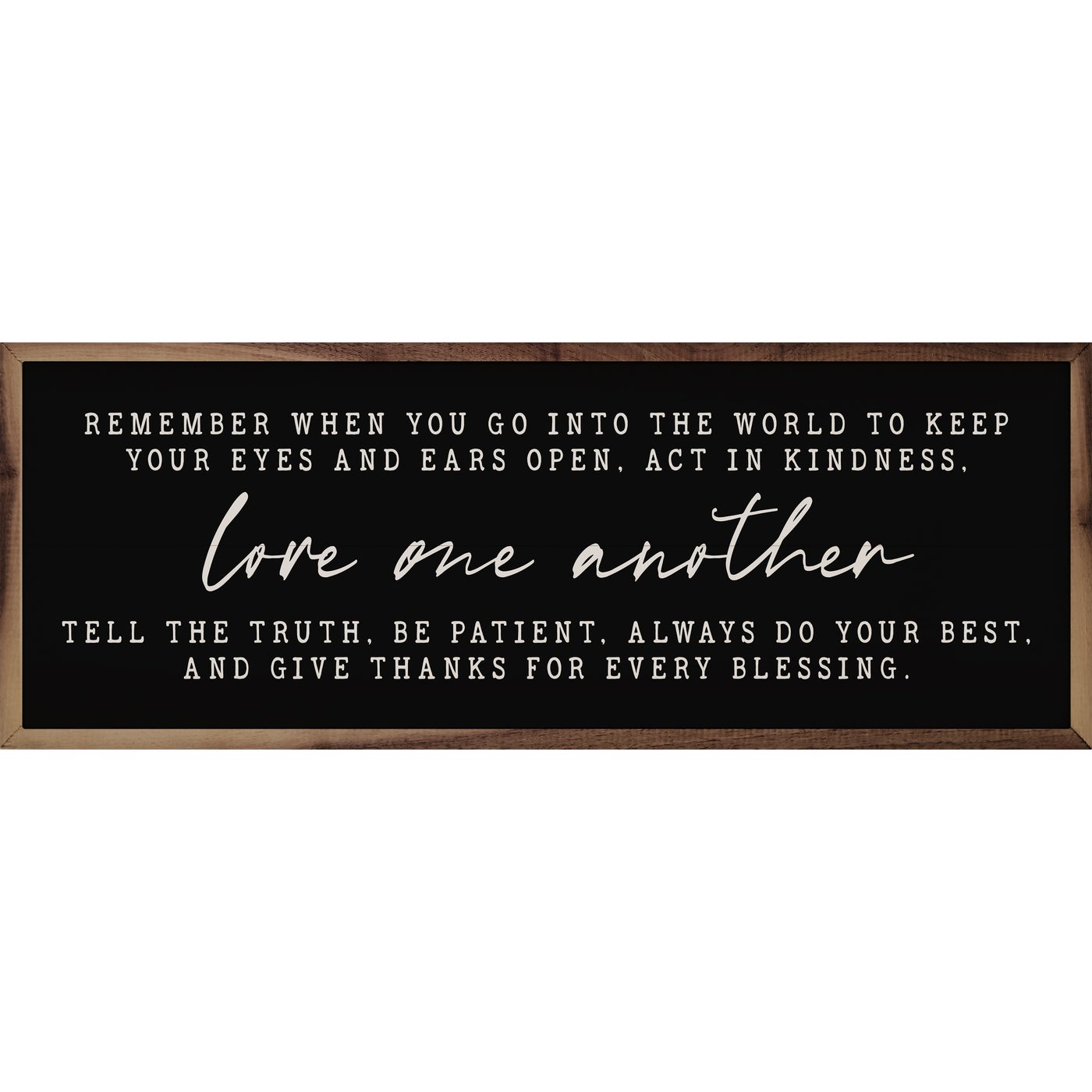Love One Another Wood Framed Print - Inspirational Home Decor for Living Room, Bedroom & Office - Perfect Gift for Weddings, Anniversaries & Housewarming