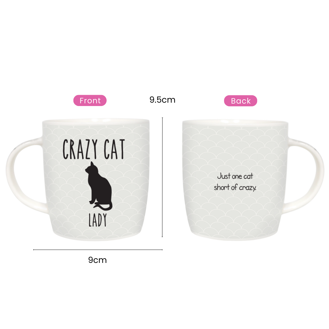 Funny Crazy Cat Lady Coffee Mug - Cute Ceramic Pet Lover Gift for Cat Owners - Perfect for Tea, Coffee & Hot Chocolate at Home or Office