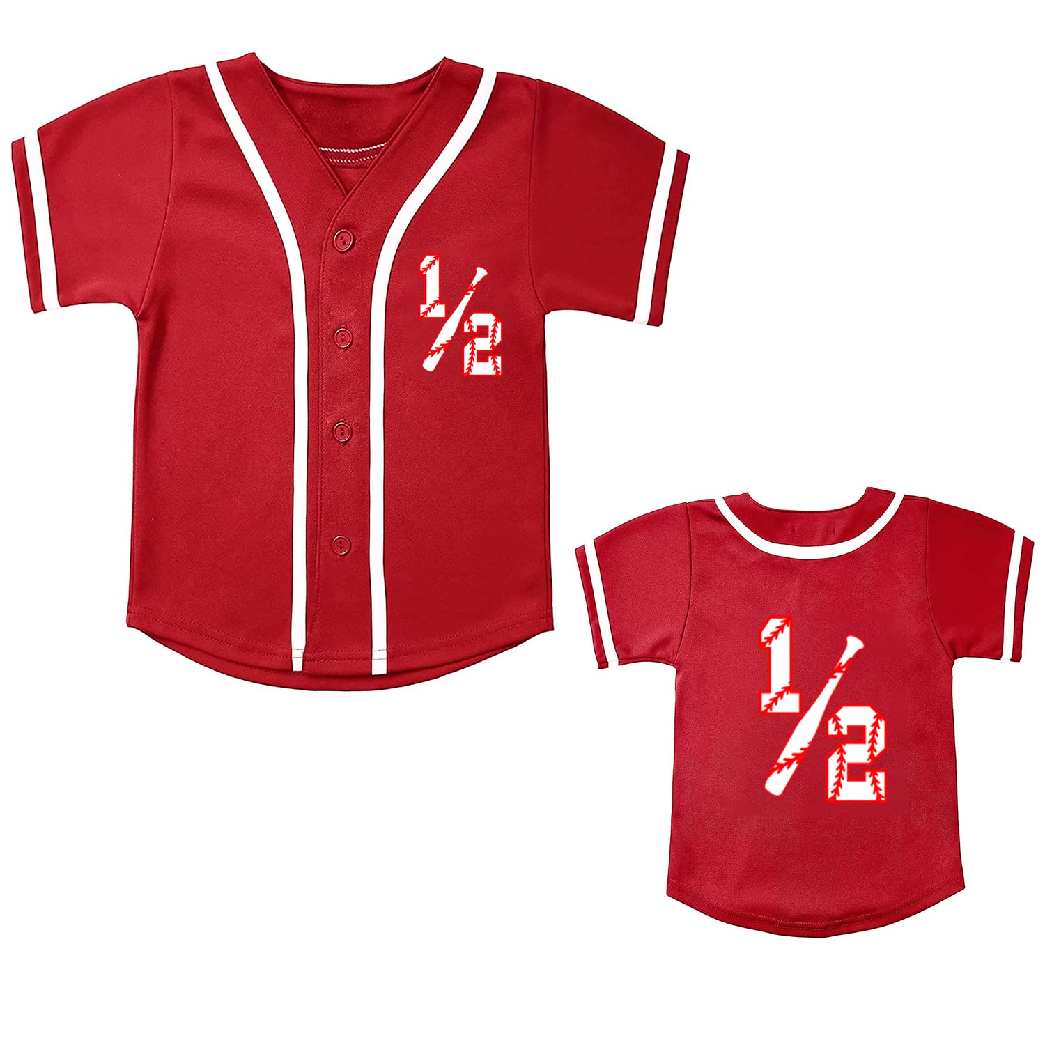 BAICAIYU 1/2 Birthday Outfit - Baby Baseball Jersey & Socks 2-Piece Set for Boys | Softball Shirt & Sports Toddler Clothes | Perfect for Half Birthday Celebrations, Baseball Games & Photo Shoots