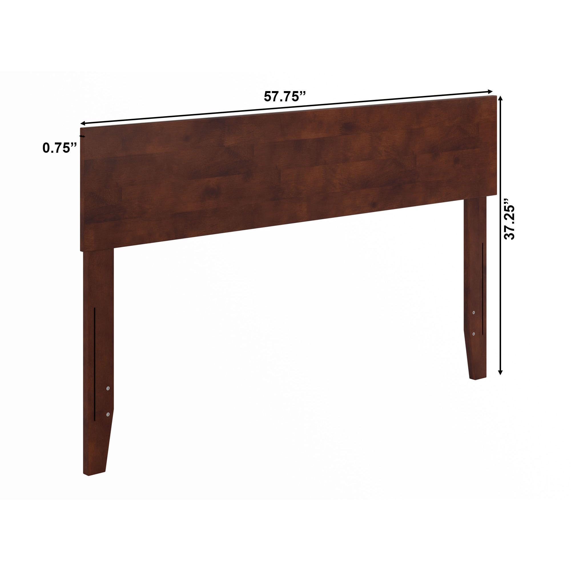 AFI Orlando Full Size Headboard with USB Charging Ports - Walnut Finish - Modern Bed Frame Headboard for Bedroom, Master Suite, Guest Room & Dorm Decor