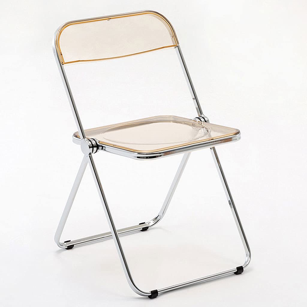 SHENXINCI Clear Transparent Folding Chair - Lightweight PC Plastic Seat with Chrome Frame, No Assembly Required, Silent Foldable Design for Living Room, Bar, Hotel, Restaurant - Perfect for Indoor Events, Parties, and Outdoor Gatherings - 8 Color Options