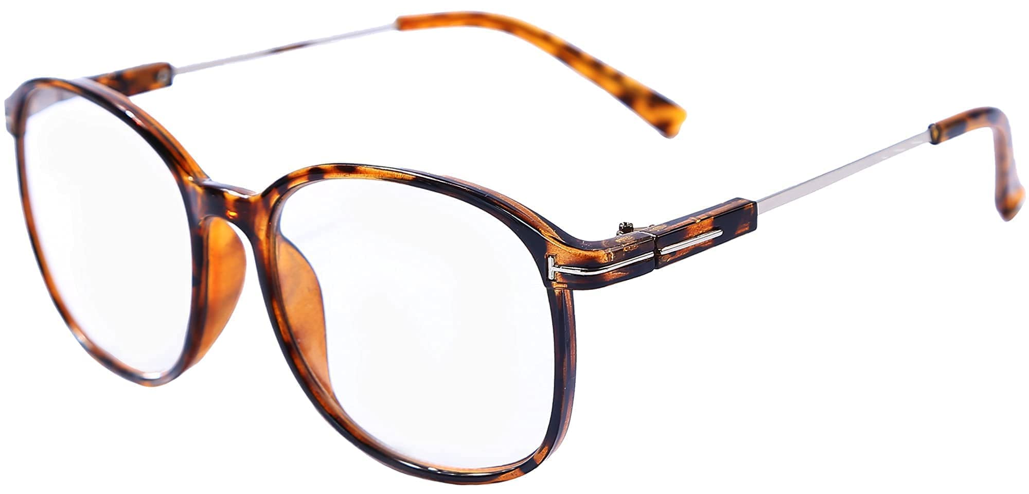 Stylish Iron Round Reading Glasses for Men & Women - Tortoiseshell Frame +1.00 Strength | Perfect for Reading, Office Work & Daily Use