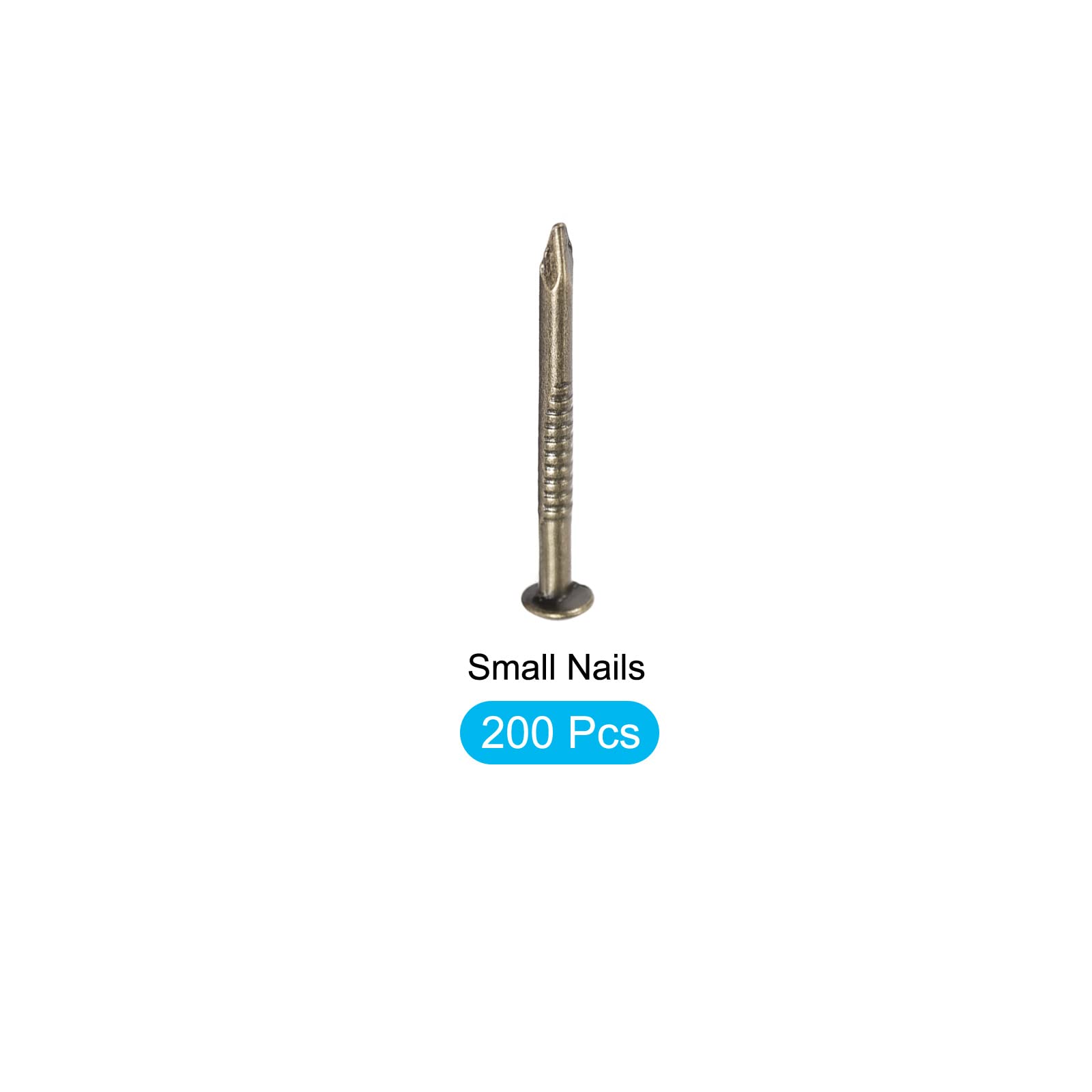 METALLIXITY 200pcs Small Nails (1.5x19mm) - Carbon Steel Tiny Hardware Nails for Woodworking, DIY Projects & Home Repairs - Bronze Tone Finish - Perfect for Furniture Assembly, Picture Hanging & Crafting