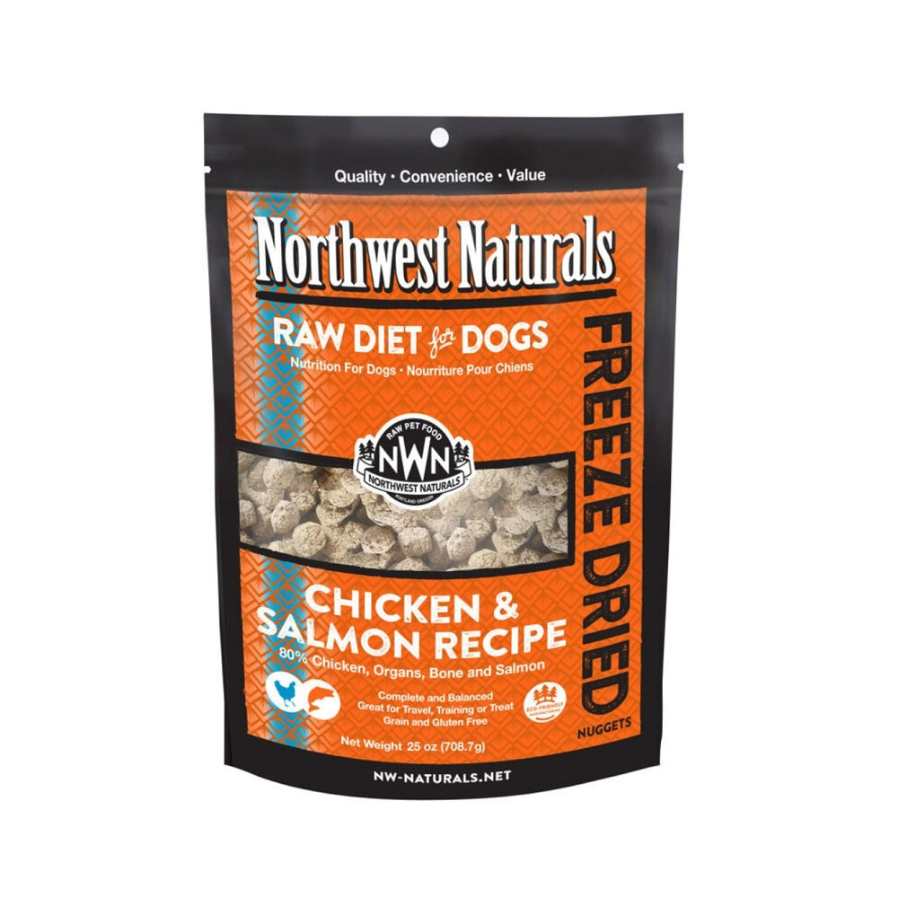 Premium Freeze-Dried Salmon & Chicken Nuggets - Grain-Free Complete Dog Food for All Breeds | High Protein, Natural Ingredients for Puppies & Adult Dogs | Perfect for Training, Travel & Outdoor Adventures