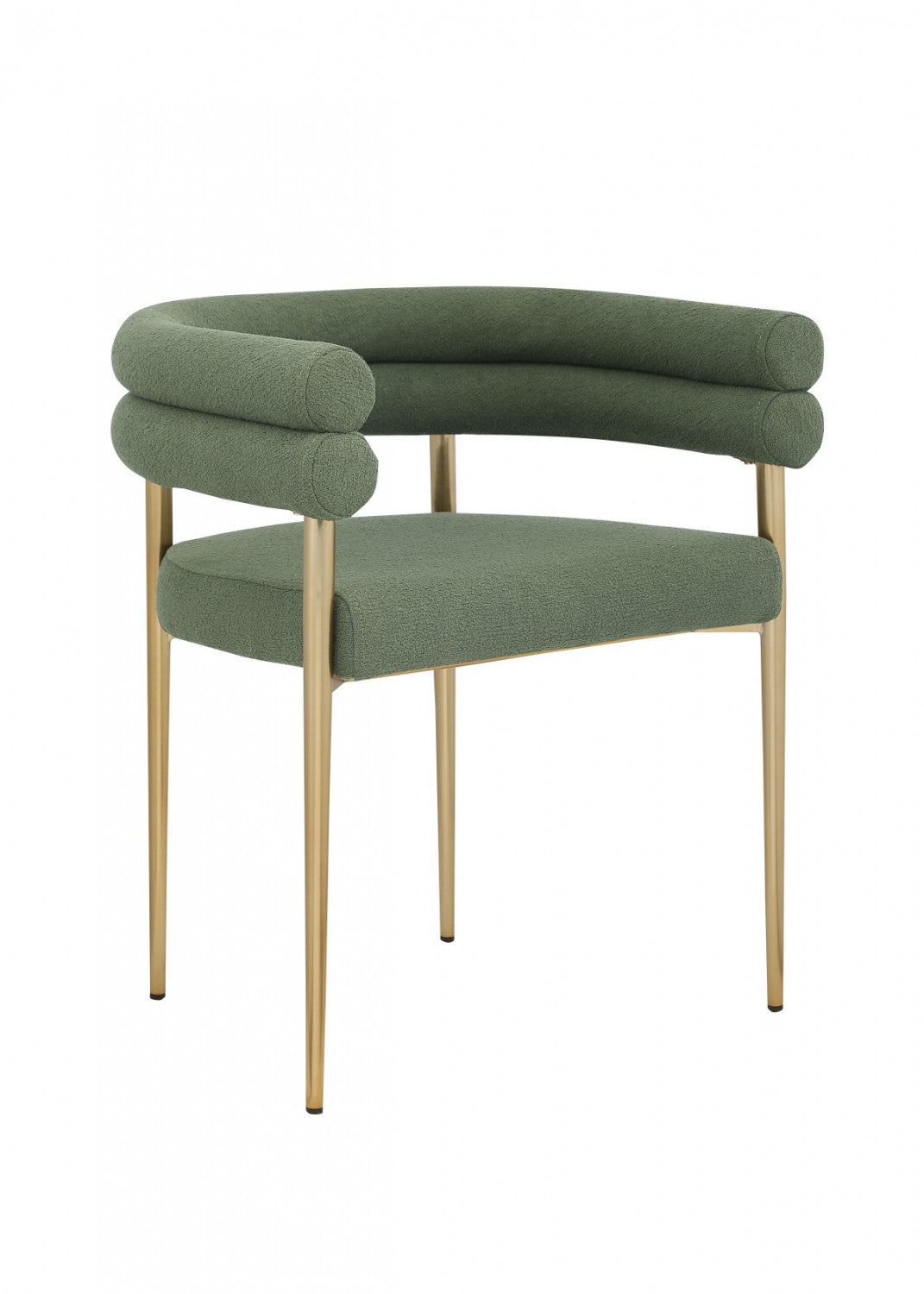Brantley Dining Chairs Green & Gold Set of 2 - Modern Upholstered Side Chairs for Kitchen, Dining Room, or Breakfast Nook