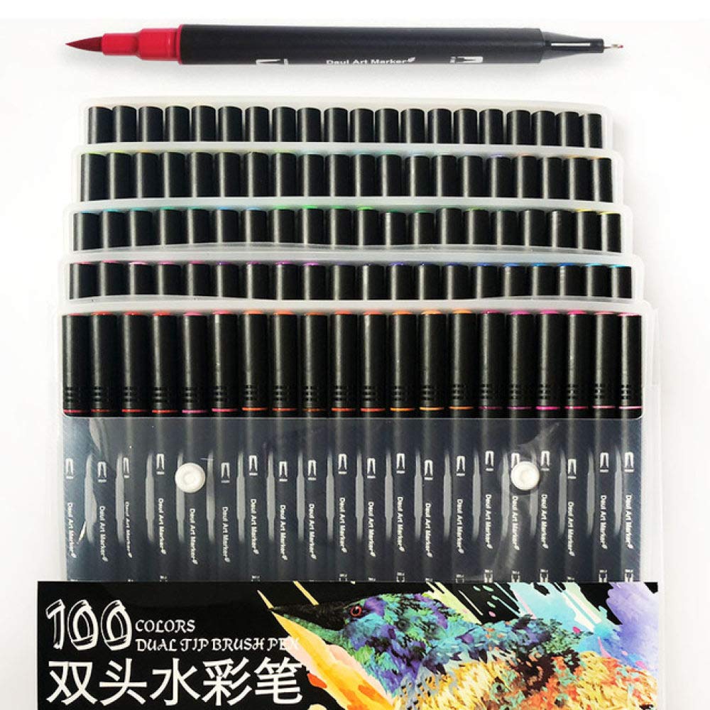 100 Colors Dual Tip Watercolor Brush Pens Set - Vibrant Art Markers for Kids & Adults, Ideal for Drawing, Painting & School Art Projects | Perfect for Sketching, Calligraphy & DIY Crafts