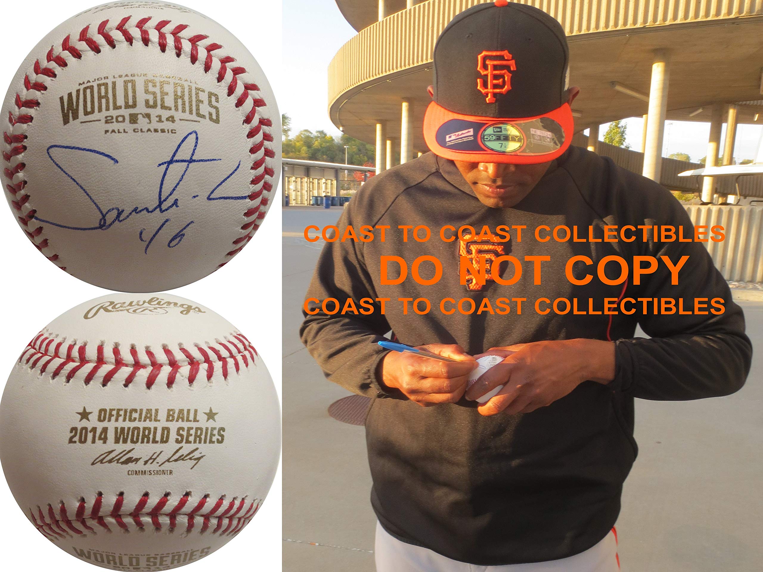 Authentic Santiago Casilla San Francisco Giants Autographed 2014 World Series Baseball - Certified Proof, Collectible Memorabilia for Sports Fans and Gift Ideas