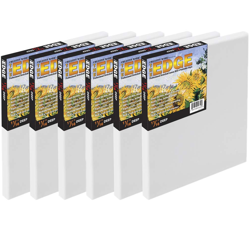 Premium 30x30 Stretched Cotton Canvas for Painting - 12-Pack, 14oz Primed Weight, Medium Tooth Texture | Universal Archival Quality | Frameless Art Canvas for Beginners & Professionals | Perfect for Acrylic, Oil & Mixed Media Art Projects
