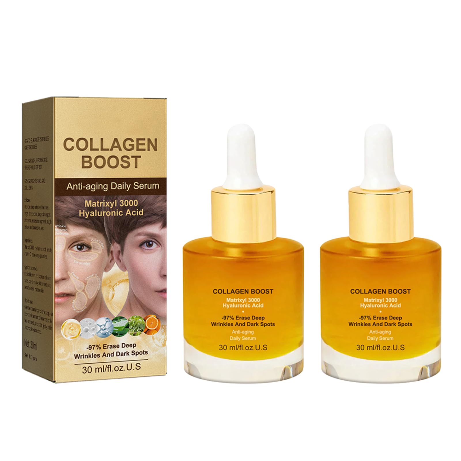 **Collagen Anti-Wrinkle Essence – Deep Hydration & Brightening Serum for Fine Lines, Wrinkles & Dark Spots | Skin Barrier Repair & Firming Treatment (2-Pack) – Perfect for Nighttime Skincare & Daily Anti-Aging Routine**