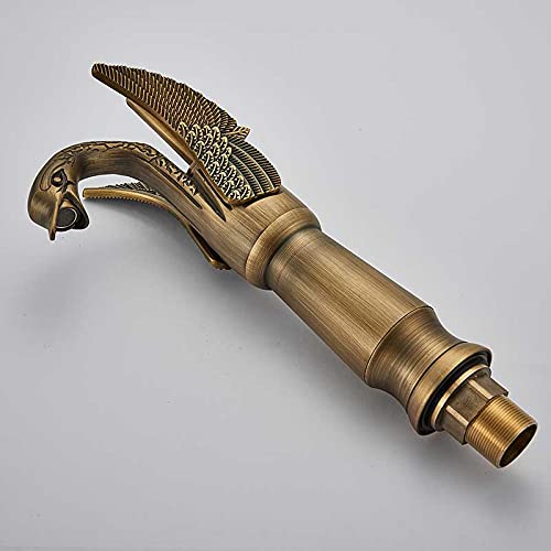 Antique Bronze Single Handle Swan Spout Bathroom Vessel Sink Faucet - Perfect for Modern Vanities & Luxury Powder Rooms