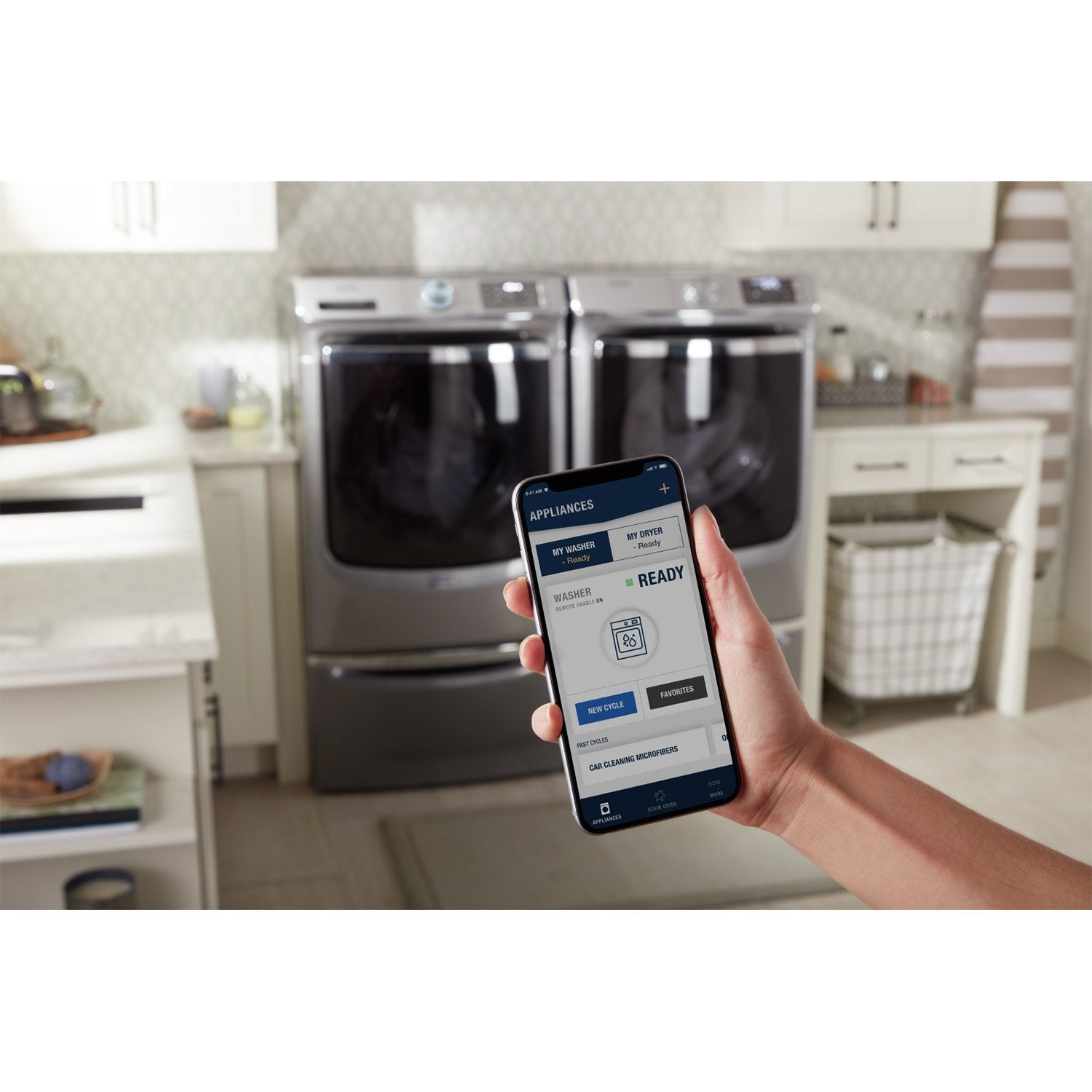 Maytag Metallic Slate 5.8 cu.ft Front Load Washer & 7.3 cu.ft Gas Dryer Set (MHW8630HC/MGD8630HC) - Large Capacity Laundry Pair for Family Homes & Apartments
