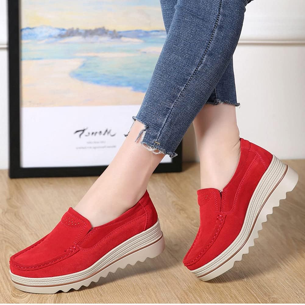 Ruiatoo Women's Slip-On Loafers - Comfortable Thick Soft Platform Shoes for Business Casual & Walking - Office, Travel & Everyday Wear