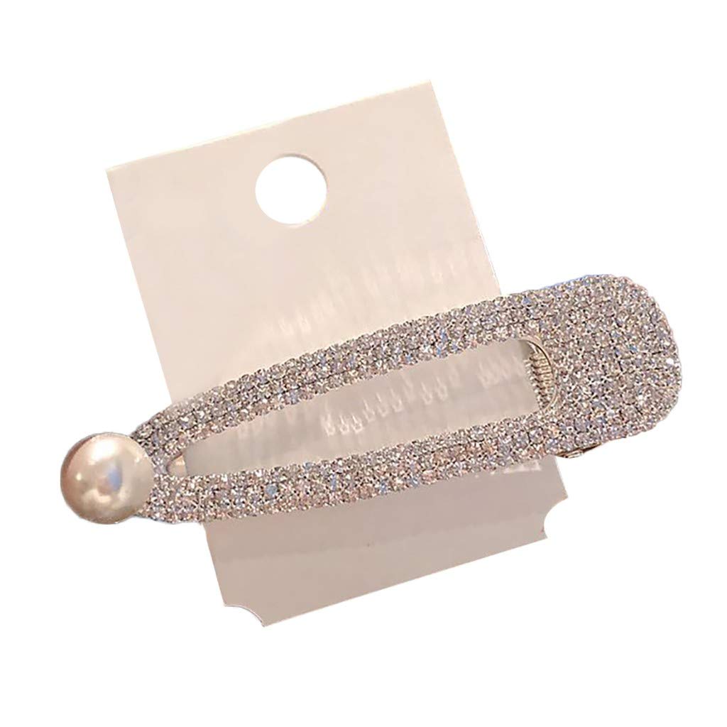 Elegant Pearl & Diamond Hair Clips for Women - Rectangular Hairpin Barrette Comb Accessory (Multicolor, Small) - Perfect for Weddings, Parties & Everyday Styling