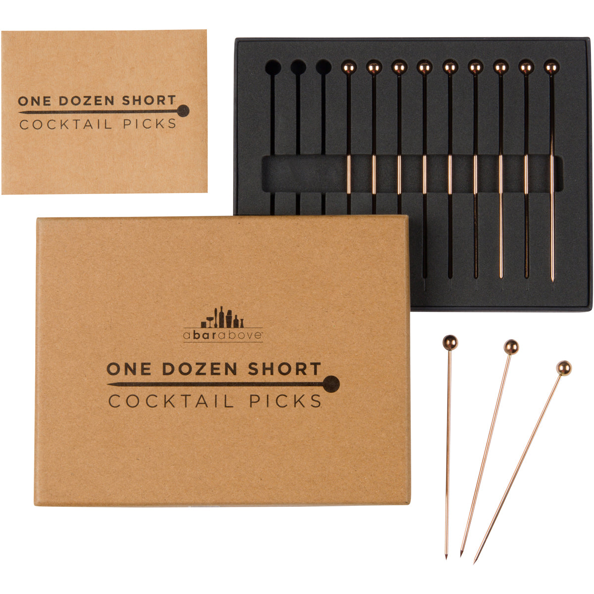 Premium Bronze Cocktail Picks - Elegant Drink Garnish Skewers for Martini, Olive & Fruit - Perfect for Home Bars, Parties & Wedding Receptions