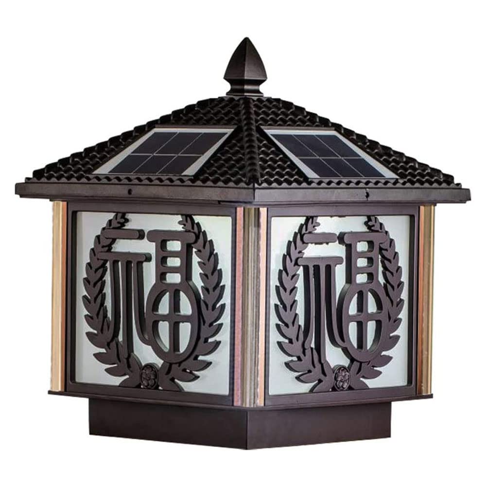 PAKIO Modern Solar Post Lights - Waterproof IP65 Outdoor LED Pillar Lighting, Square Aluminum Acrylic Column Lights for Garden, Gate, Fence, Patio - Perfect for Villa Entrance, Walkway & Landscape Lighting