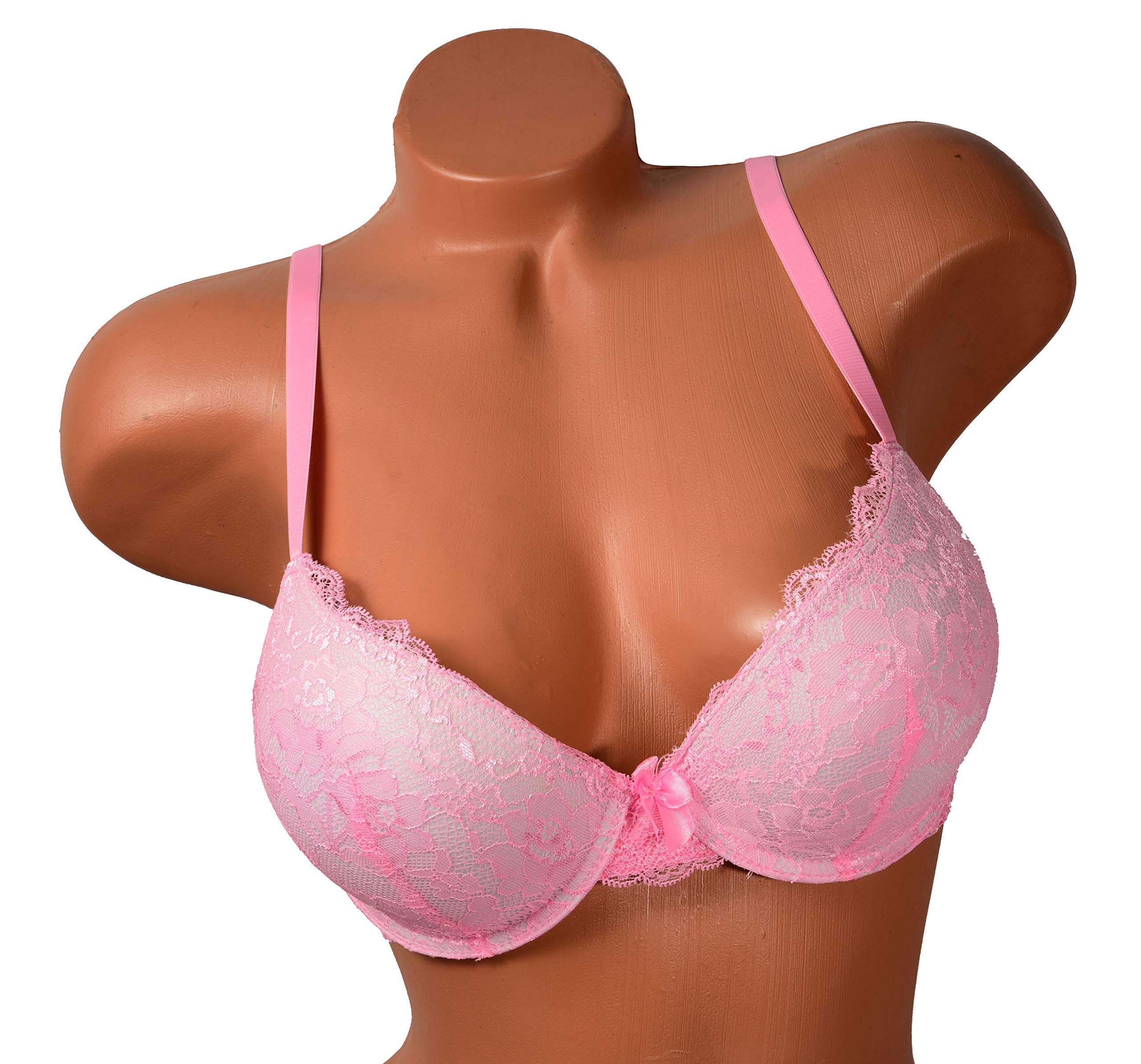 6 Pack Women's Push Up Lace Bras - B & C Cup Sizes - Comfortable & Sexy Underwear for Everyday Wear & Special Occasions