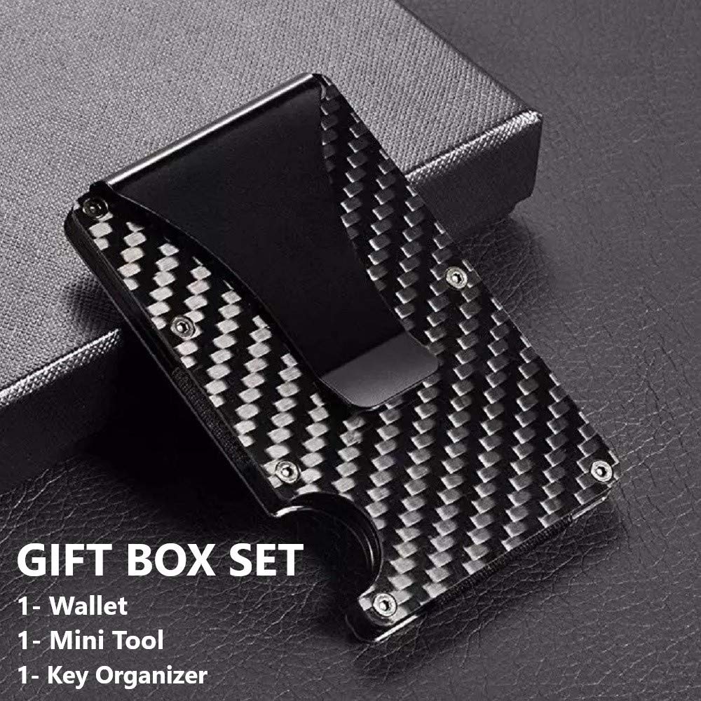 Premium RFID Blocking Carbon Fiber Wallet & Key Organizer - Slim Minimalist Design for Men & Women - Perfect for Travel, Business & Everyday Use
