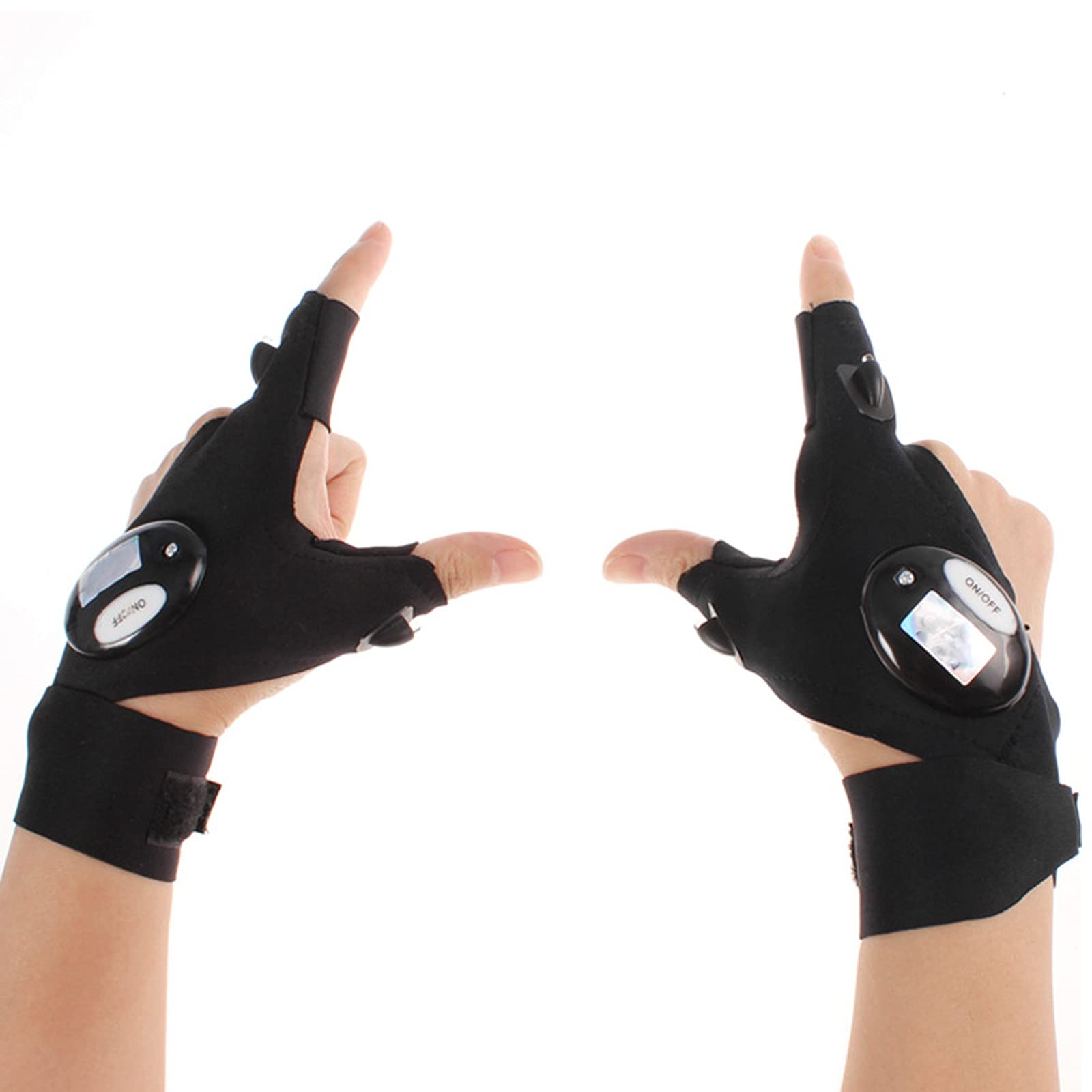 2 Pack LED Flashlight Gloves - Soft & Elastic Hands-Free Light for Men - Perfect for Night Fishing, DIY, Camping, Outdoor Work & Emergency Use - Great Christmas Gift Idea