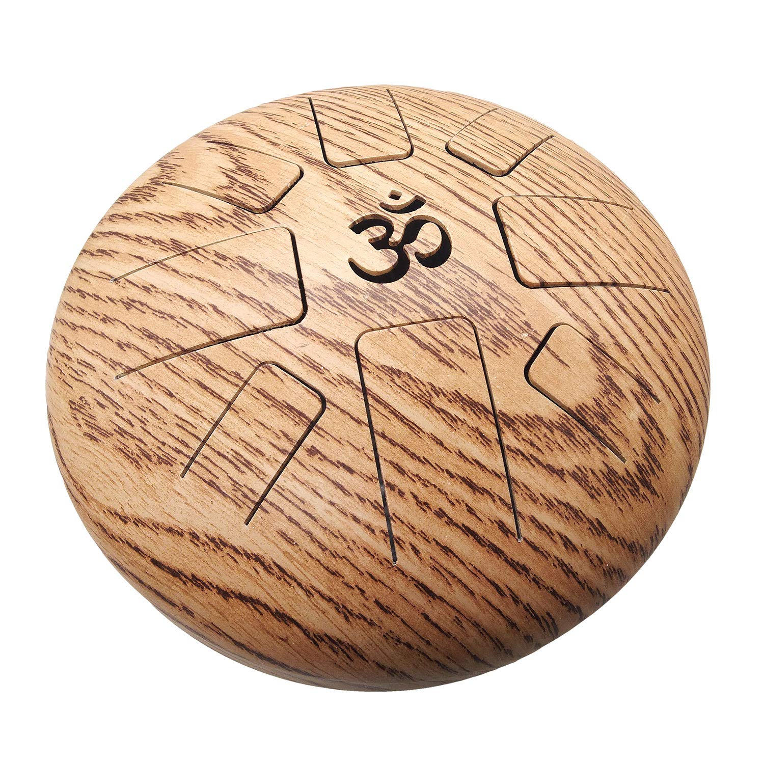 OM Tongue Drum 9 Inch - Steel Tank Drum Handpan with Bag & Mallets | Brown Percussion Instrument for Meditation, Yoga & Music Therapy