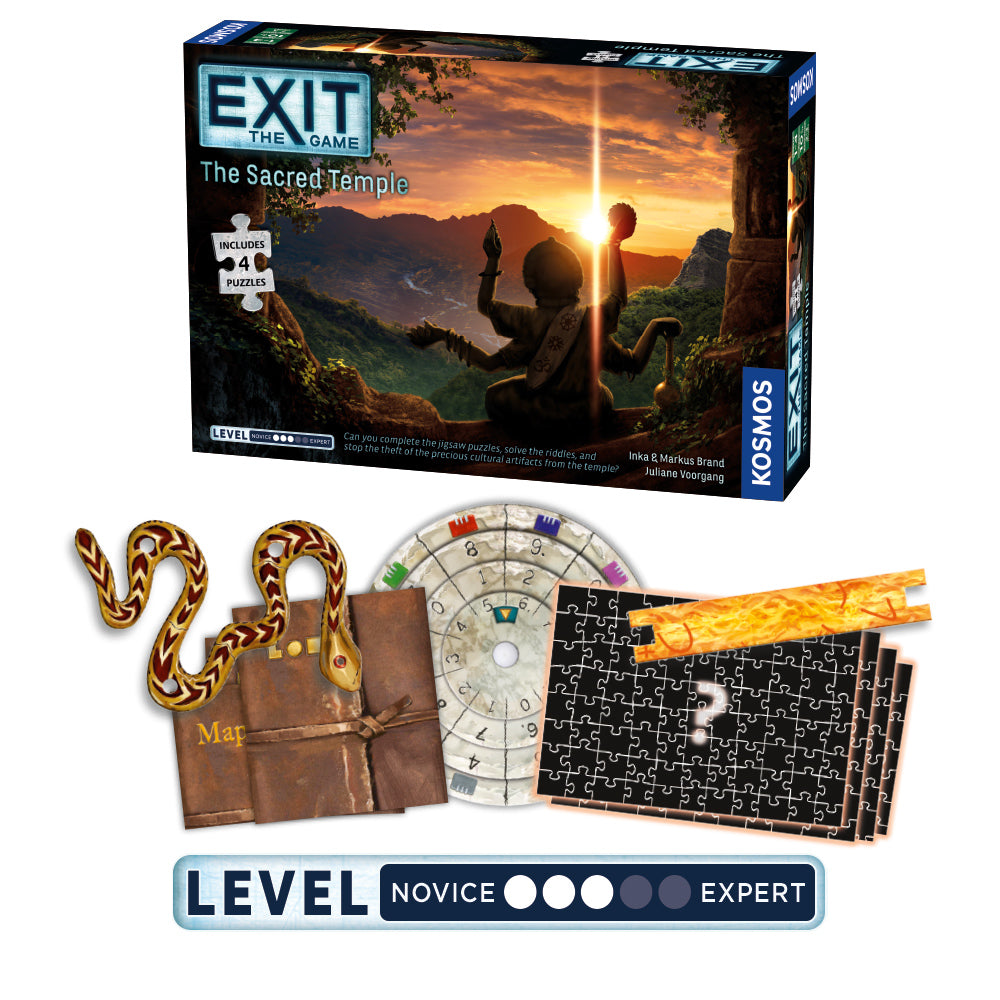 EXIT: The Game Season 5b - 2 Pack Escape Room Board Games with Jigsaw Puzzles (EXIT: The Sacred Temple & Deserted Lighthouse) | Family Game Night & Team Building Activities
