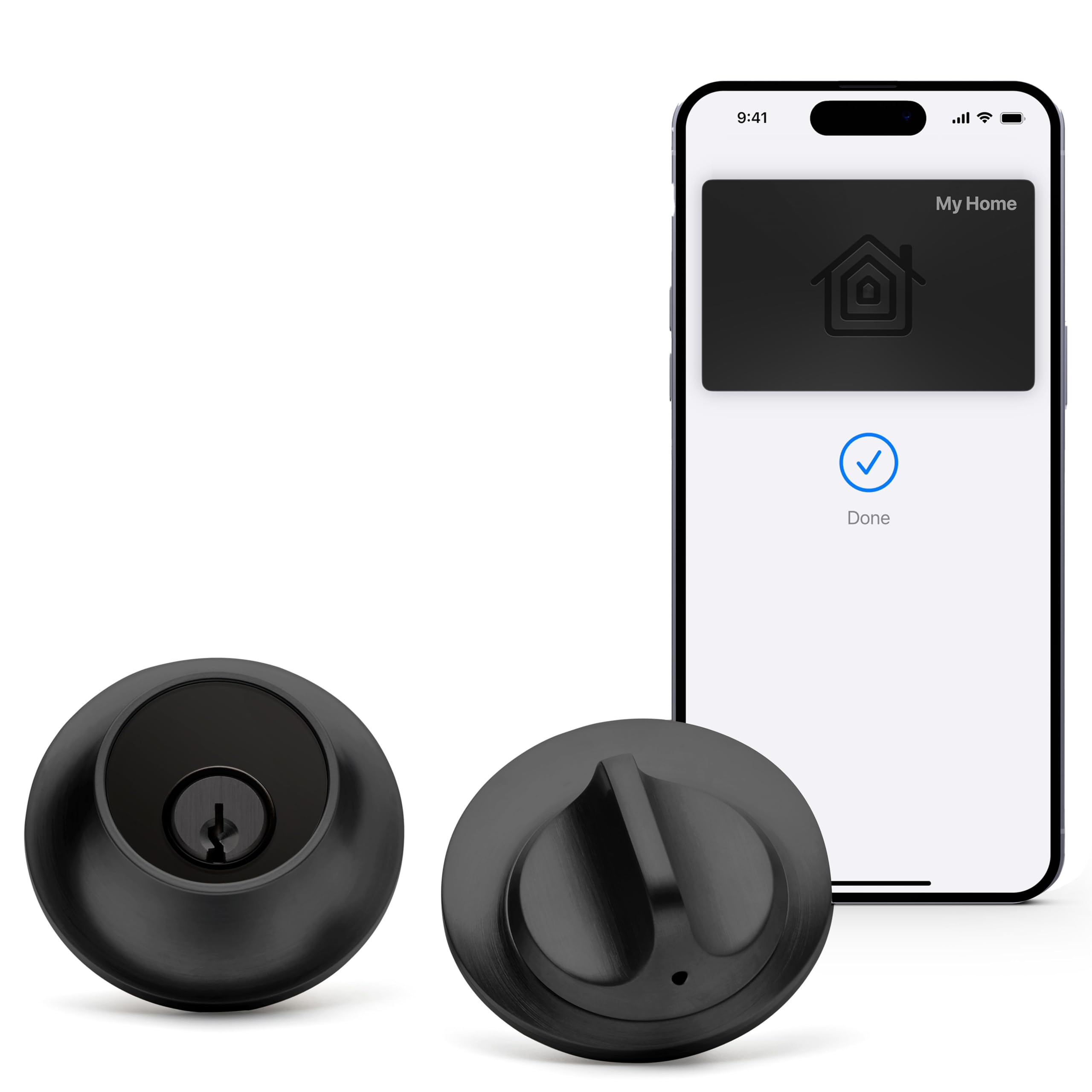 Level Lock+ Deadbolt Smart Lock - World's Smallest Smart Lock with Apple Home Key Support - iOS & Android App Control - Compatible with Apple HomeKit - Matte Black Finish for Modern Homes - Perfect for Smart Home Security & Keyless Entry