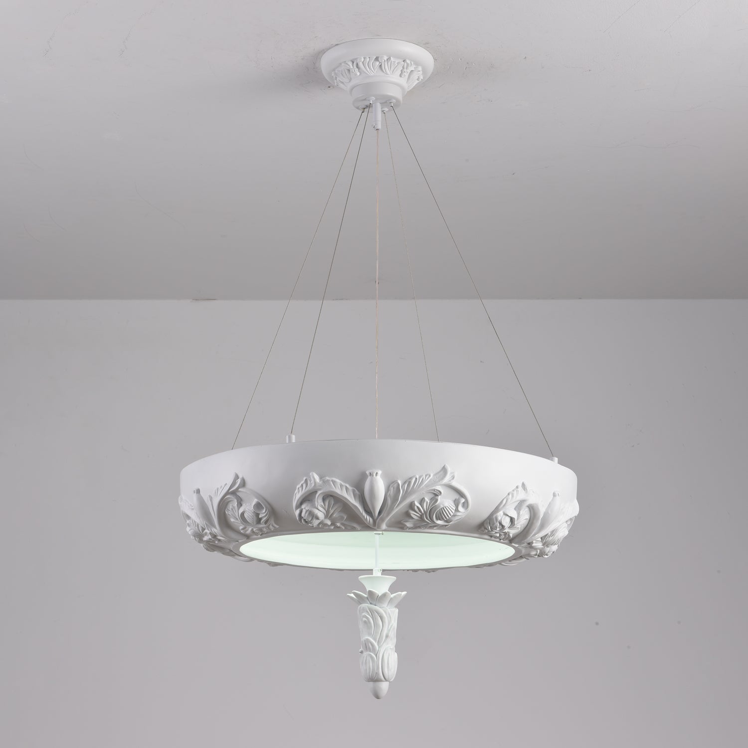 Handcrafted Artistic Carved Crystal Chandelier - Elegant Ceiling Light Fixture for Dining Room, Living Room & Bedroom Decor