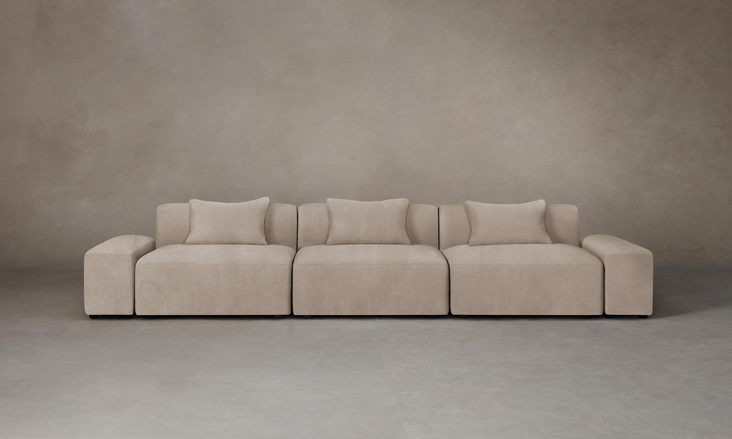 The Breuer Modular Sofa - Premium Nubuck Leather in Fawn Color | Modern Living Room Furniture for Home & Office Comfort