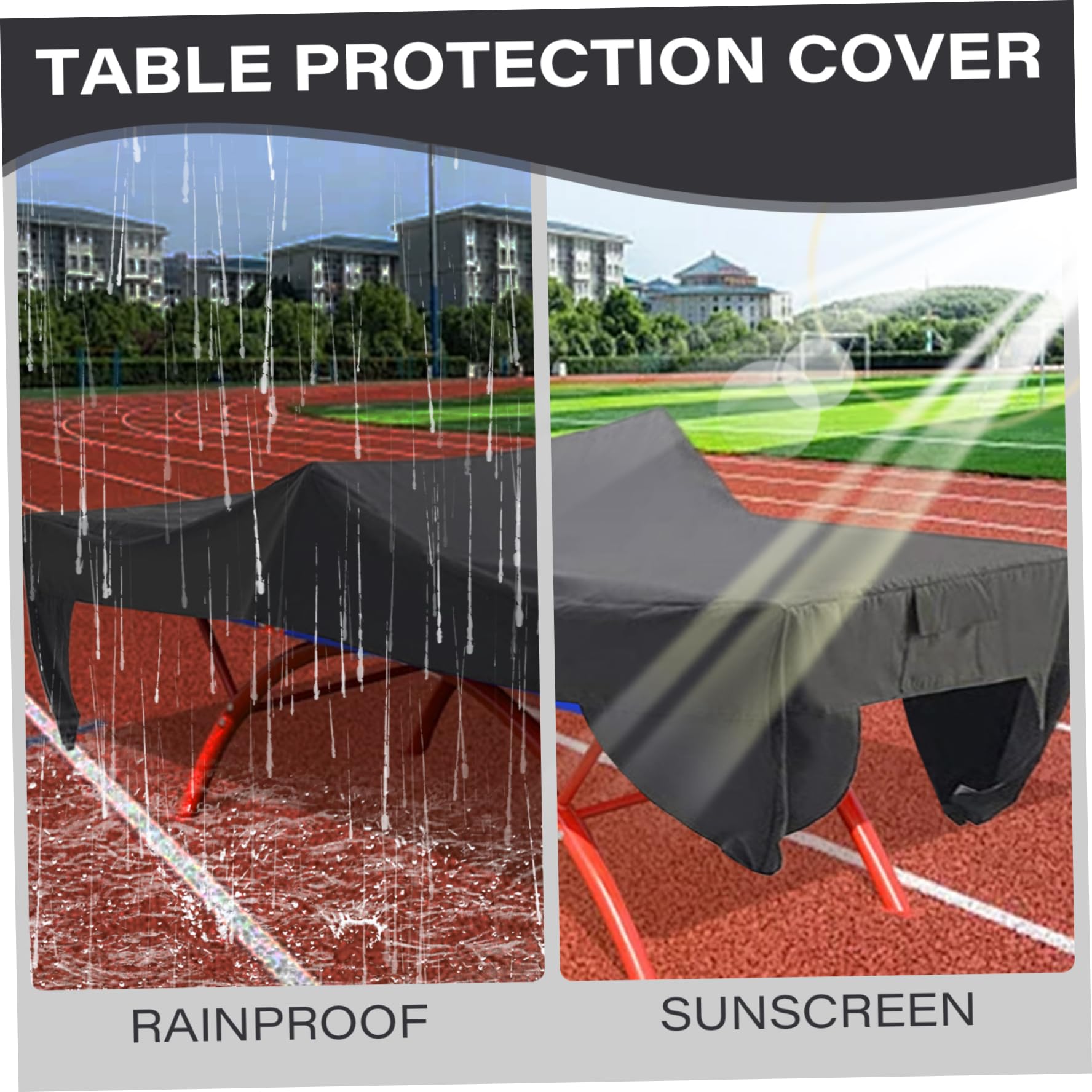 Premium 9x5x2.5 Ft Waterproof Oxford Table Tennis Table Cover with Storage Pockets - Outdoor Ping Pong Table Protection for All Weather Conditions | Perfect for Backyard, Garage, and Club Use