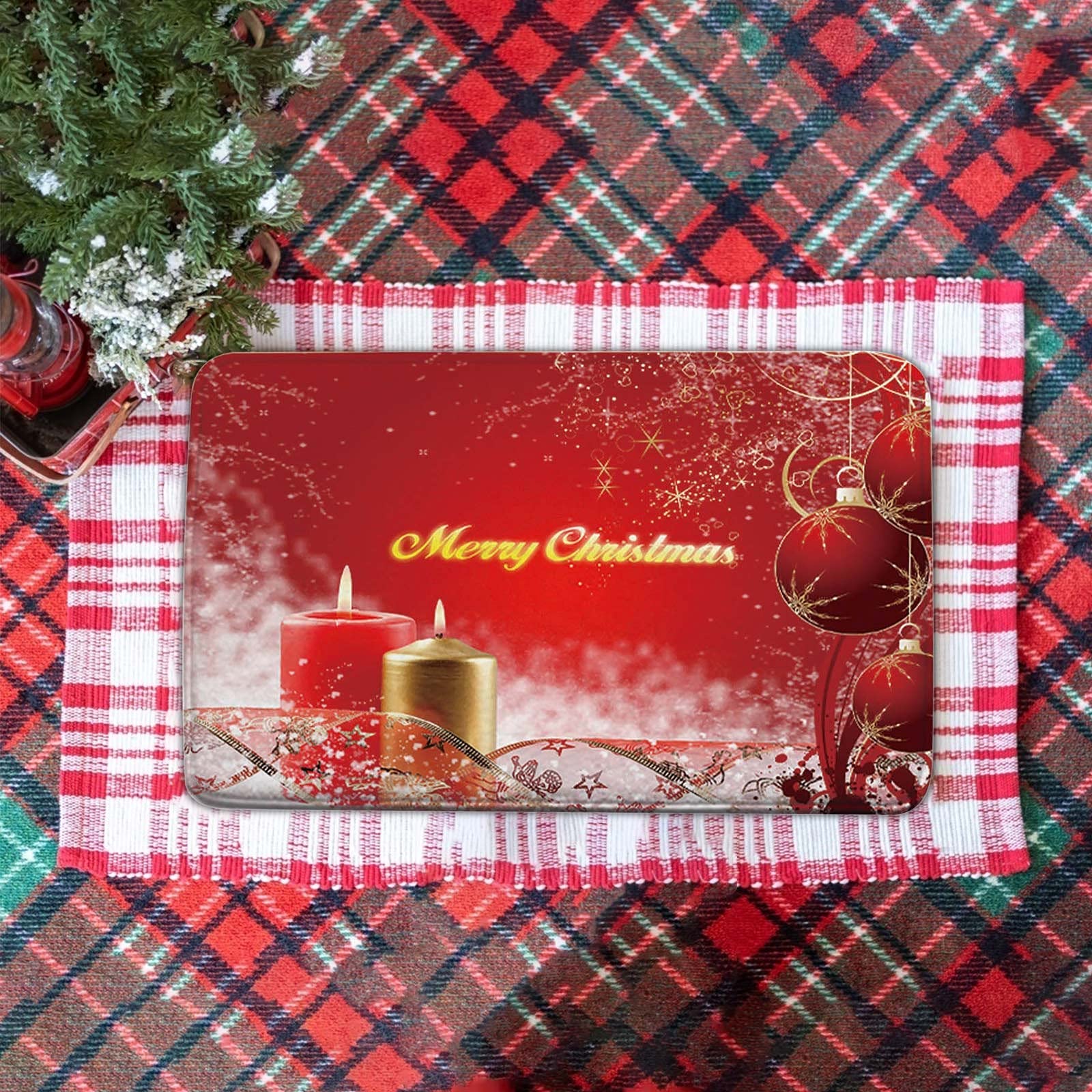 Christmas Cartoon Home Door Mat - Absorbent Non-Slip Floor Mat for Living Room, Kitchen, Entryway - Holiday Decor & Cozy Home Accessories (Perfect for Christmas Gifts & Festive Home Decor)