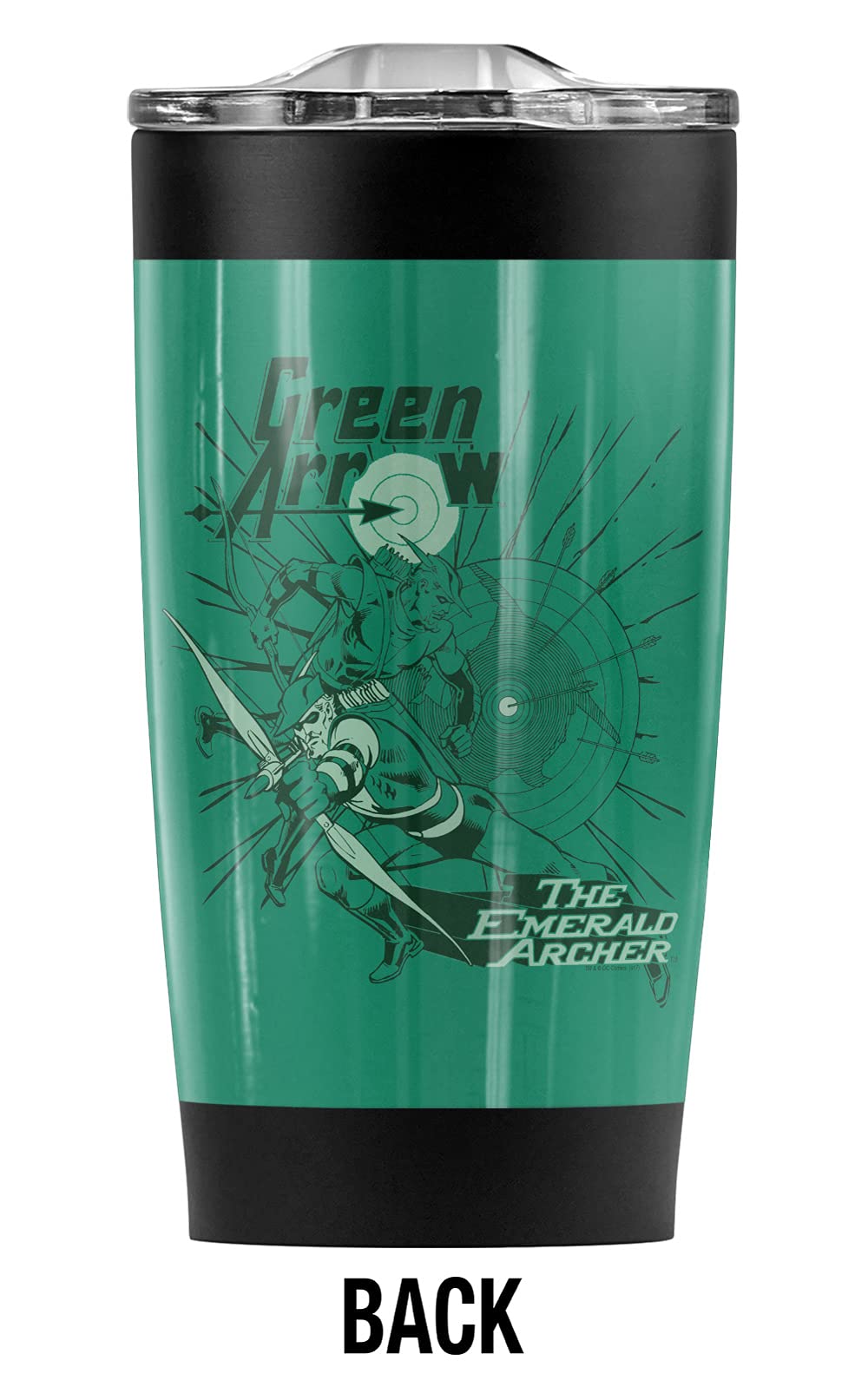 Justice League Green Arrow The Emerald Archer 20 oz Stainless Steel Tumbler - Vacuum Insulated Travel Mug with Leakproof Lid for Coffee & Cold Drinks | Perfect Superhero Gift for Office, Gym & Outdoor Adventures