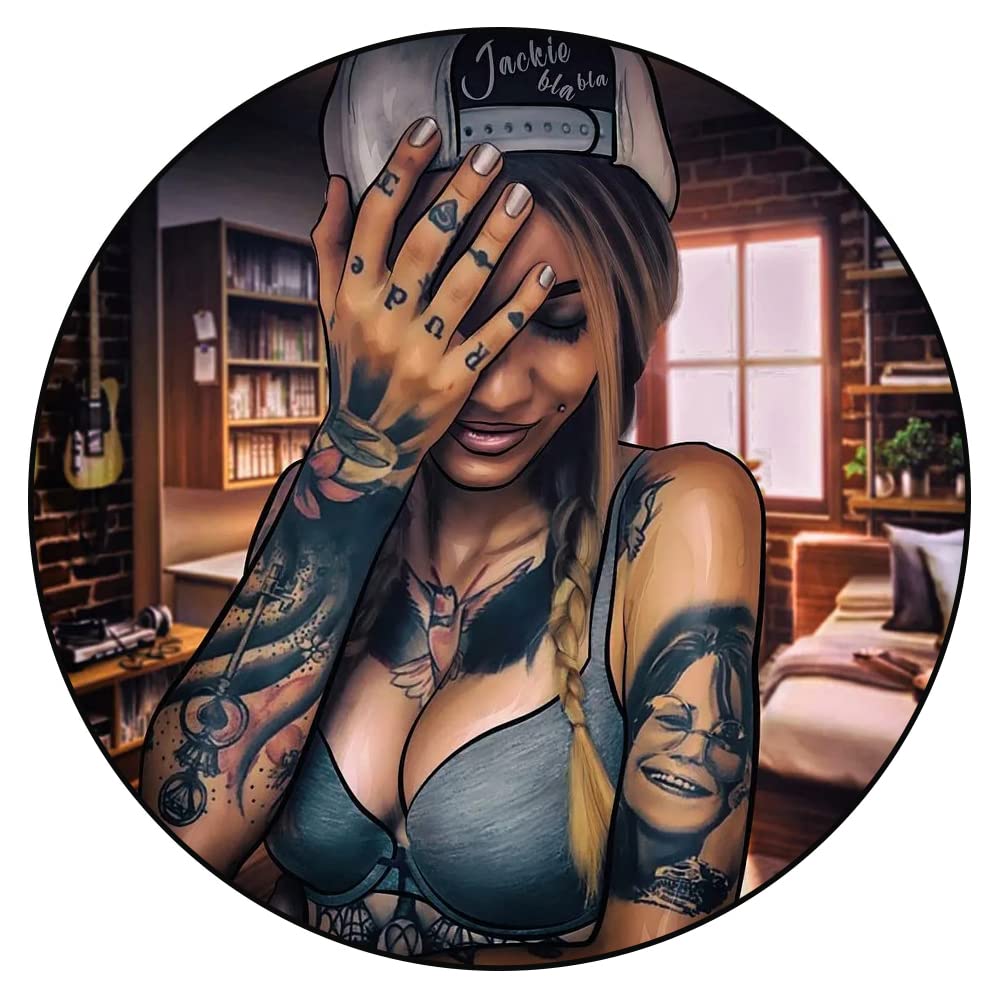 1000-Piece Round Wall Art Puzzle - Modern Girl Character Series | Wooden Circular Jigsaw Puzzle for Home Decor, Couples & Party Gifts | Educational Toy & Room Decoration for Adults, Teens & Puzzle Lovers | Perfect for Living Rooms, Bedrooms & Game Nights