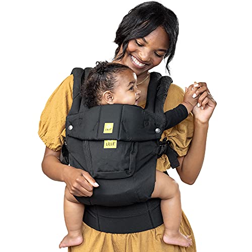 LÍLLÉbaby Complete Original Ergonomic 6-in-1 Baby Carrier for Newborn to Toddler (7-45 lbs) - 360° Adjustable with Lumbar Support - Inward & Outward Facing - Black - Perfect for Hands-Free Parenting, Shopping & Outdoor Adventures